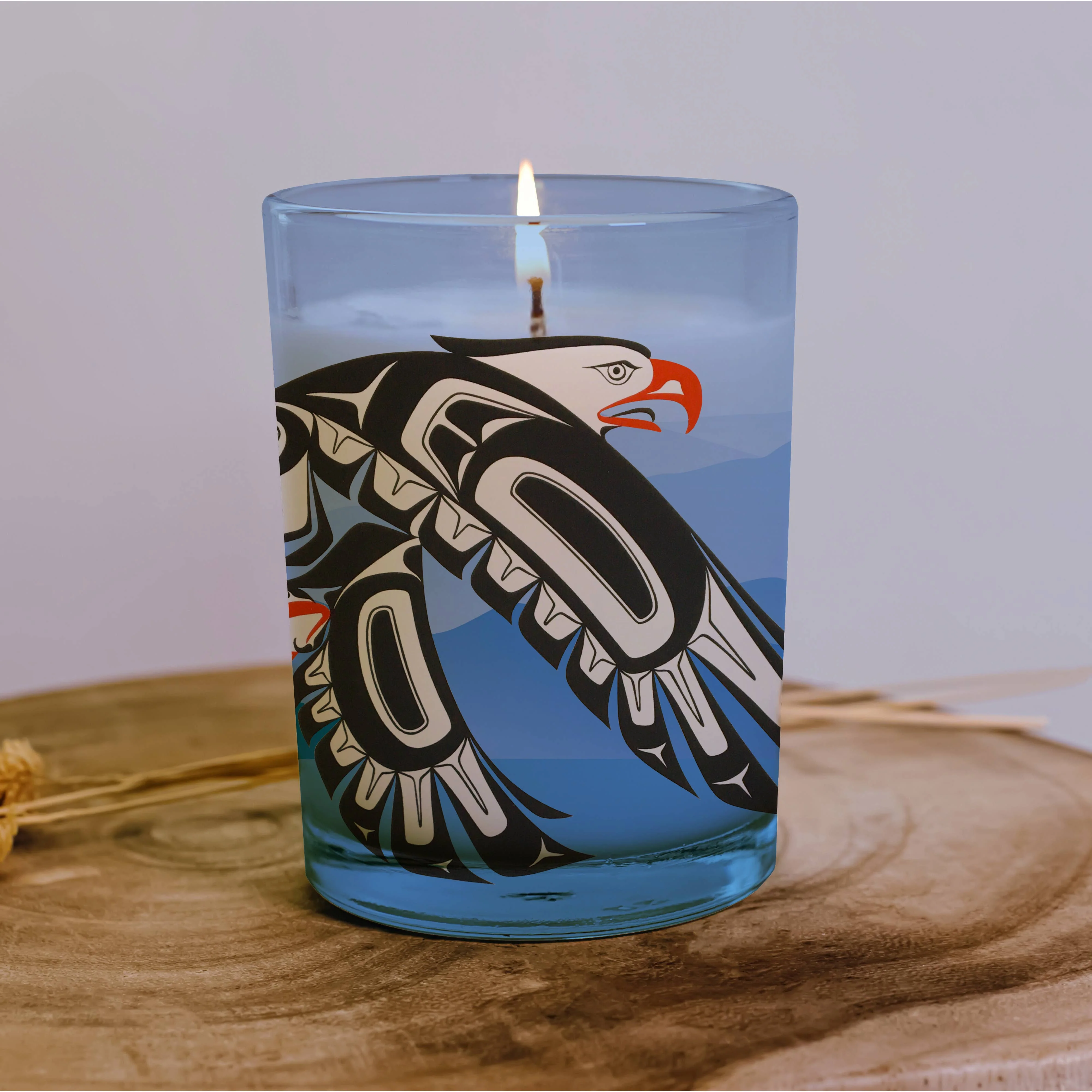Indigenous Art Essential Oil Candle | Eagle - Image 2