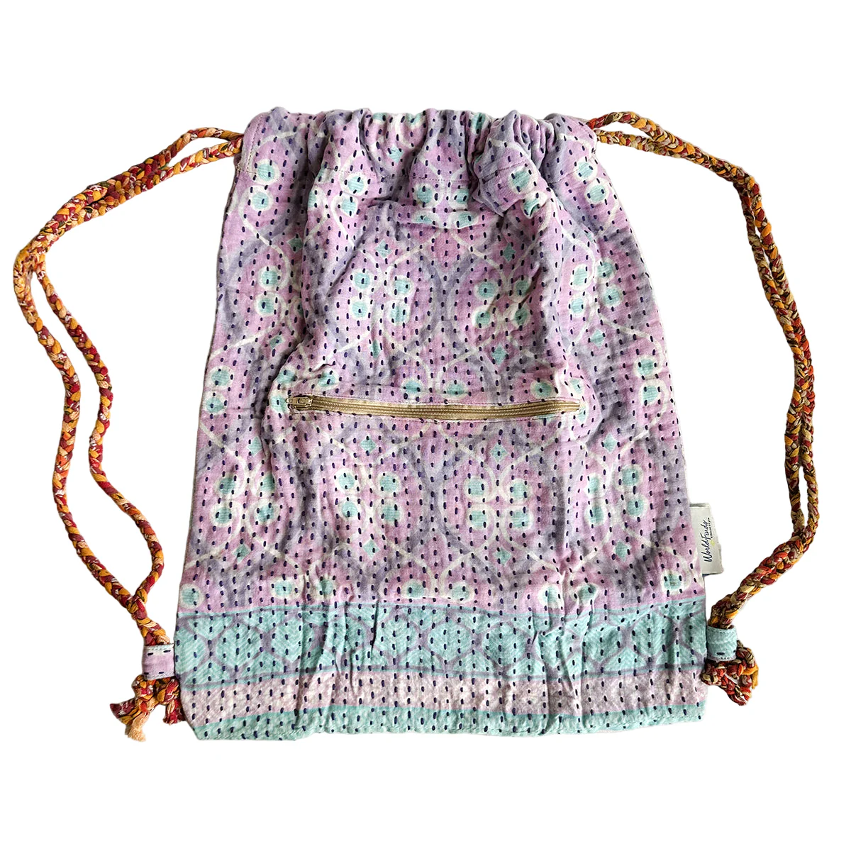 Kantha Drawstring Backpack