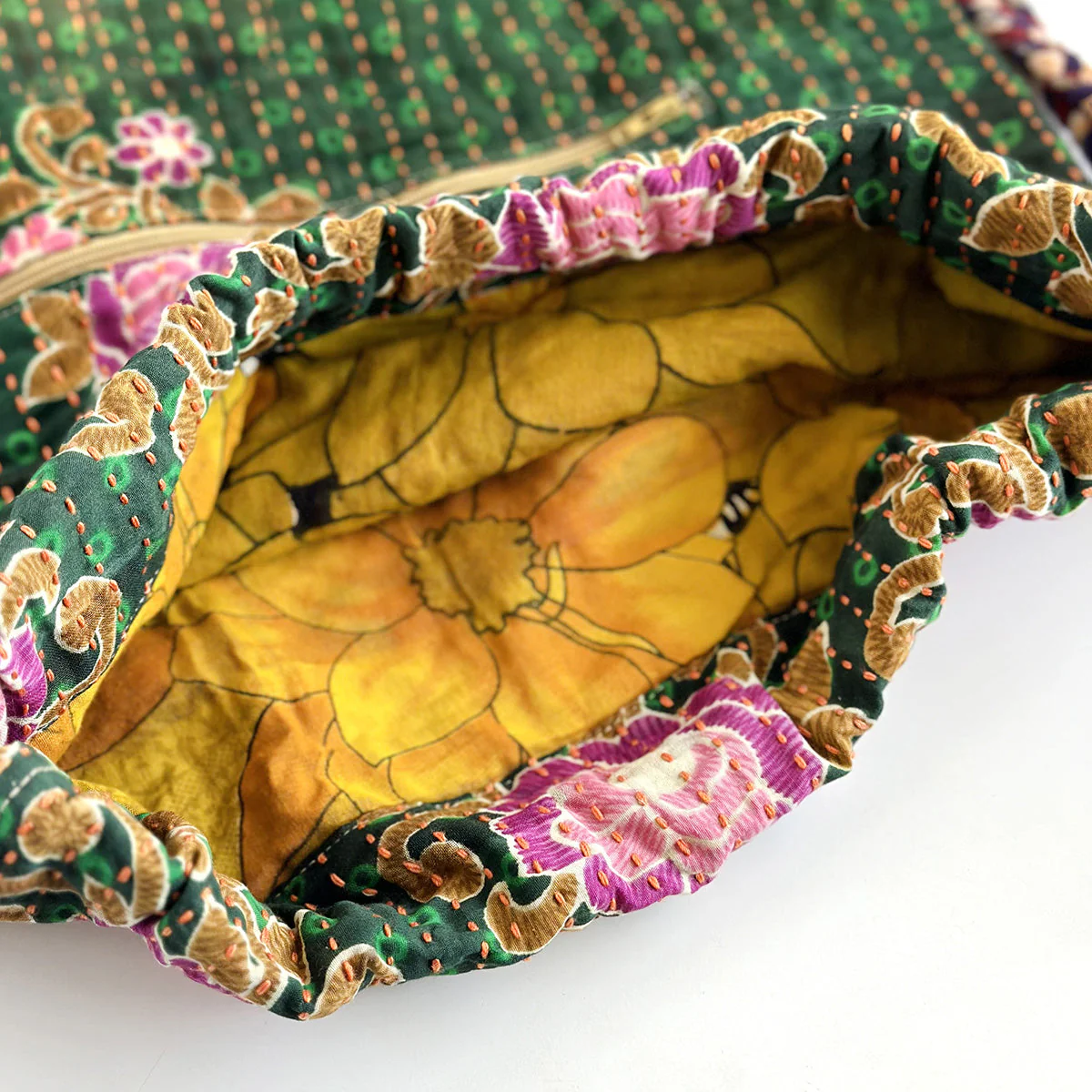 Kantha Drawstring Backpack - Image 2
