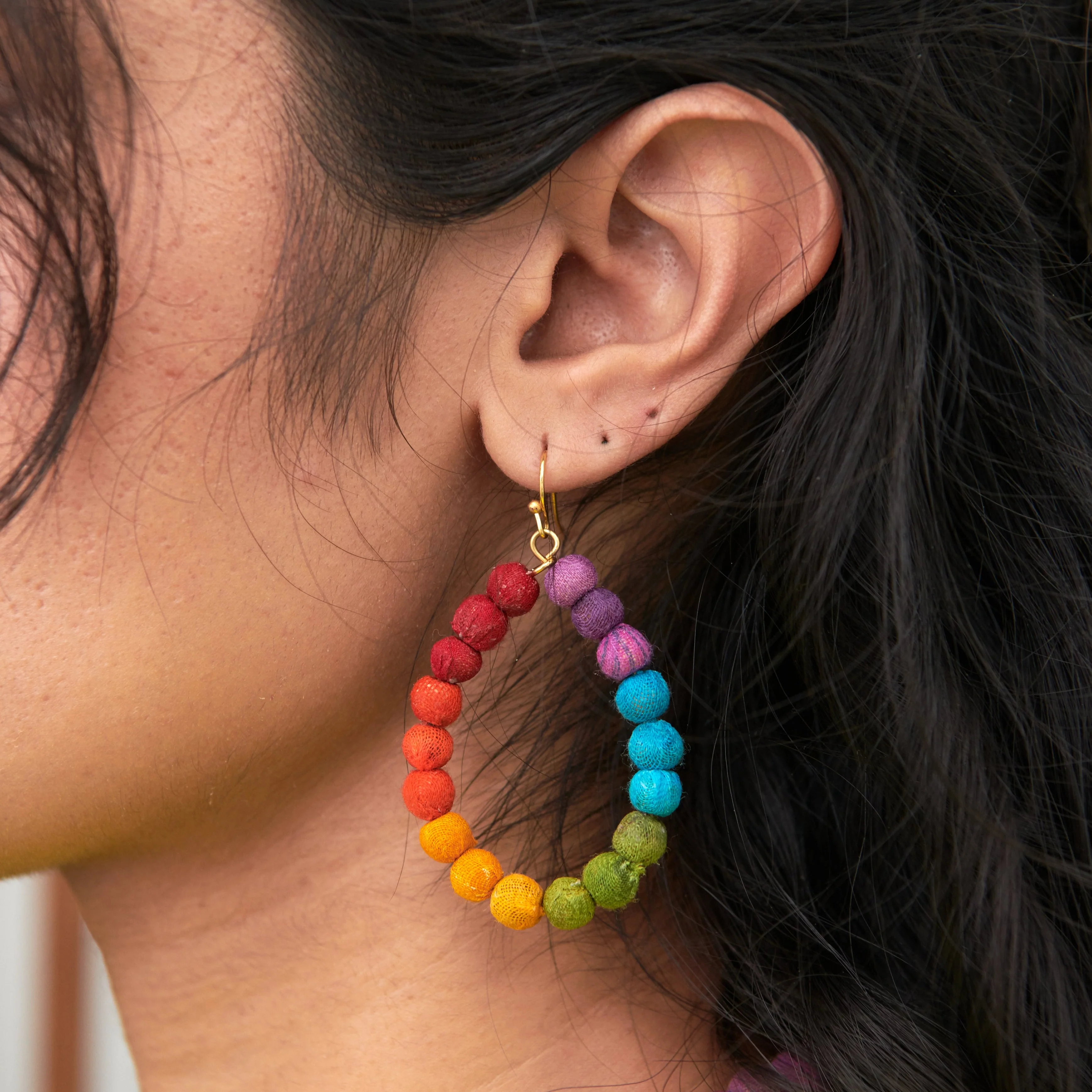 Kantha Prism Teardrop Earrings - Image 2