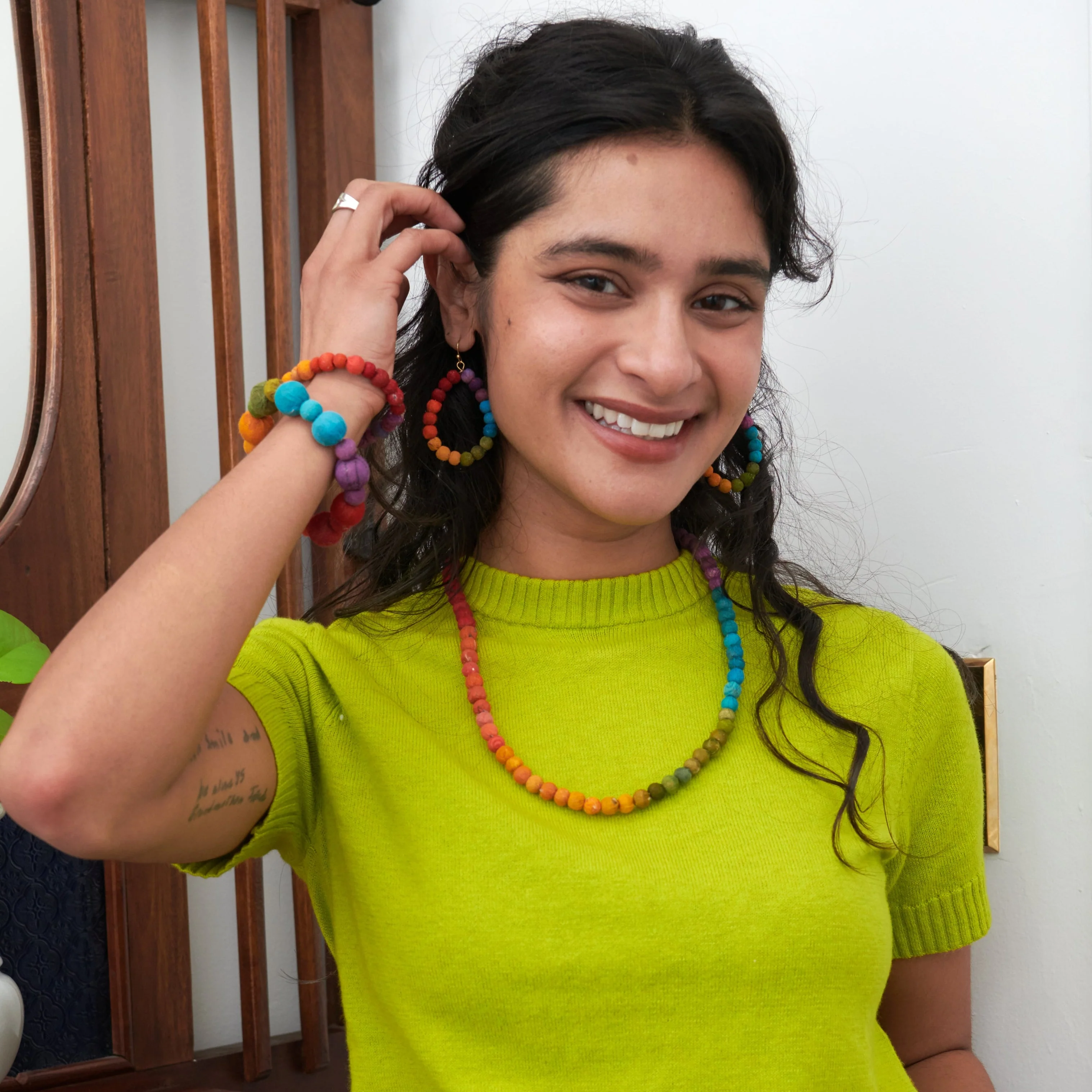 Kantha Prism Teardrop Earrings - Image 3