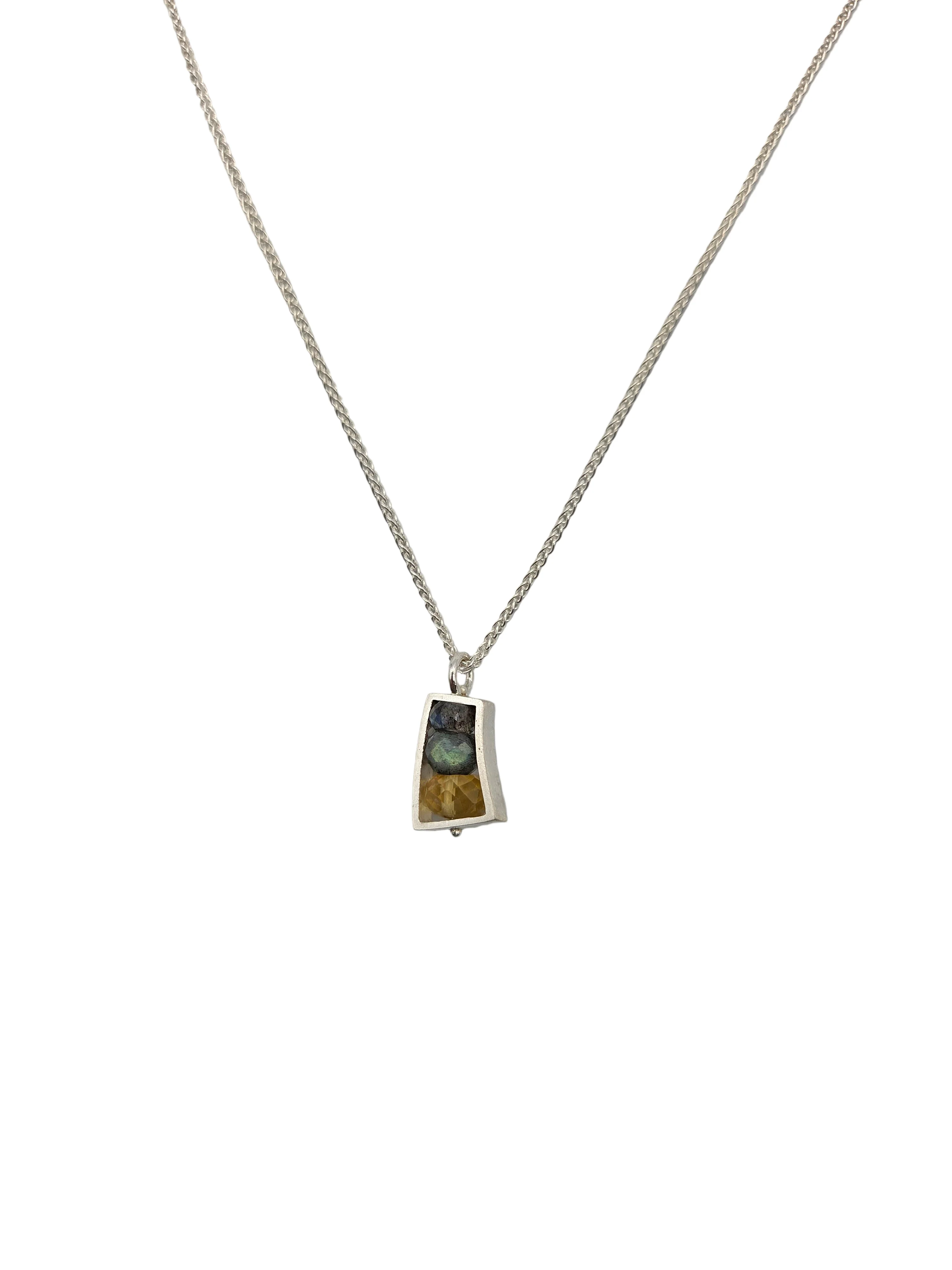 LabHoney Wedge Brushed Silver Necklace