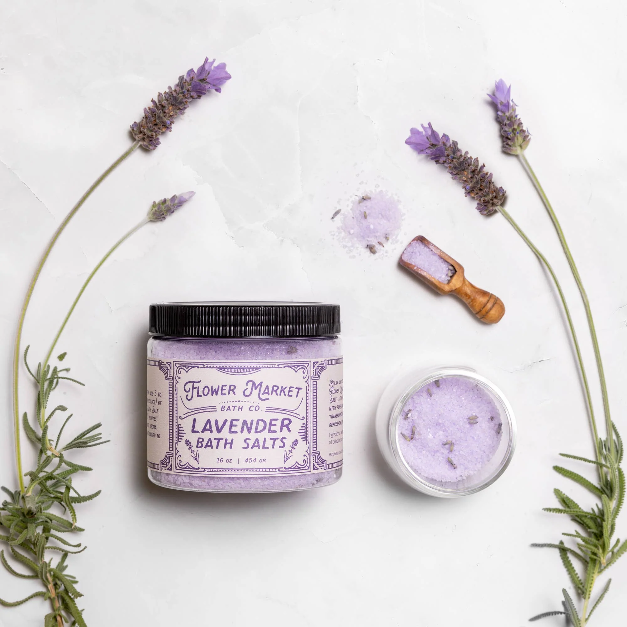 Lavender Bath Salt – Relaxing Blend with Essential Oil 16 oz - Image 2