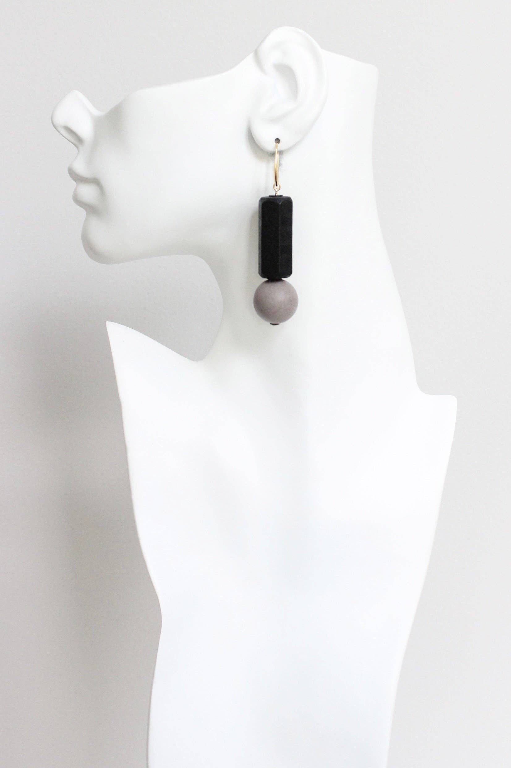 Black and Chestnut Earrings - Image 3