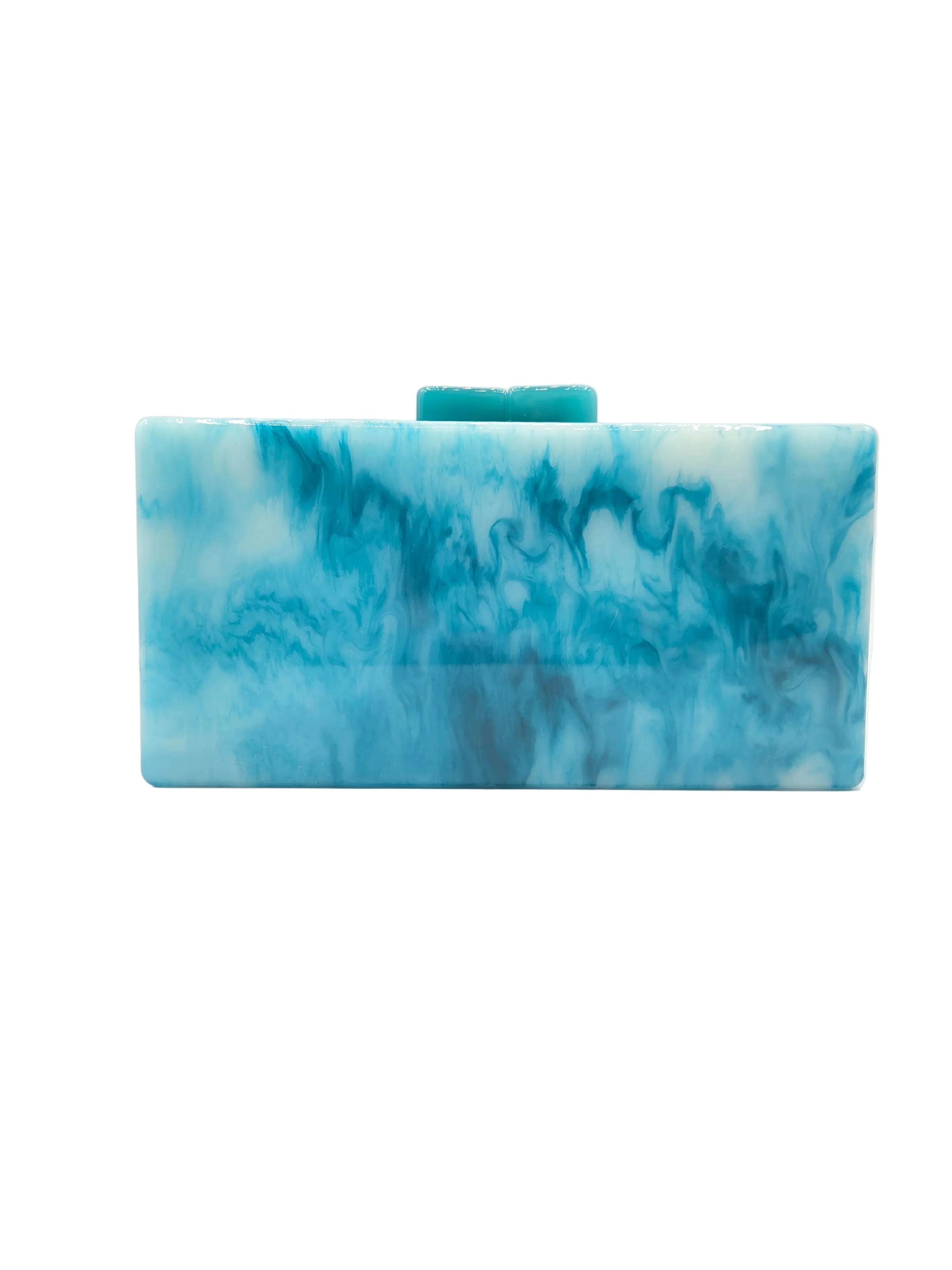 Light Blue Cloudy Acrylic Clutch