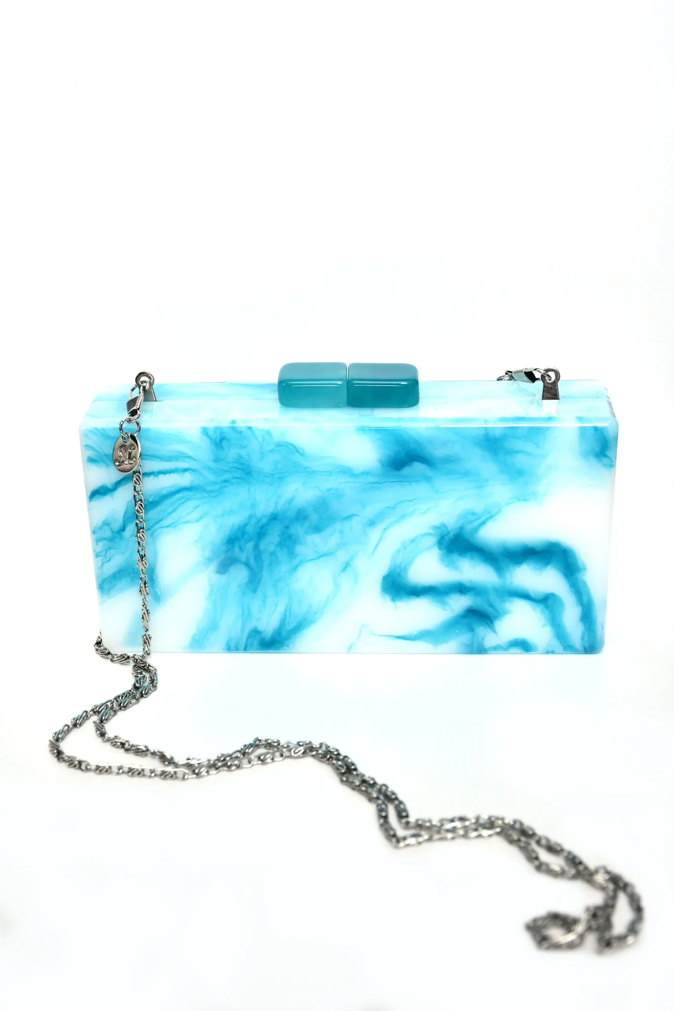 Light Blue Cloudy Acrylic Clutch - Image 2