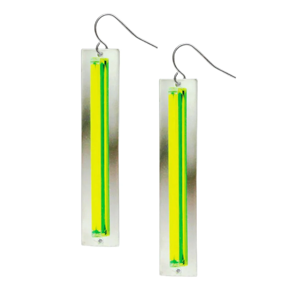 Light Works #3 Earrings(green)