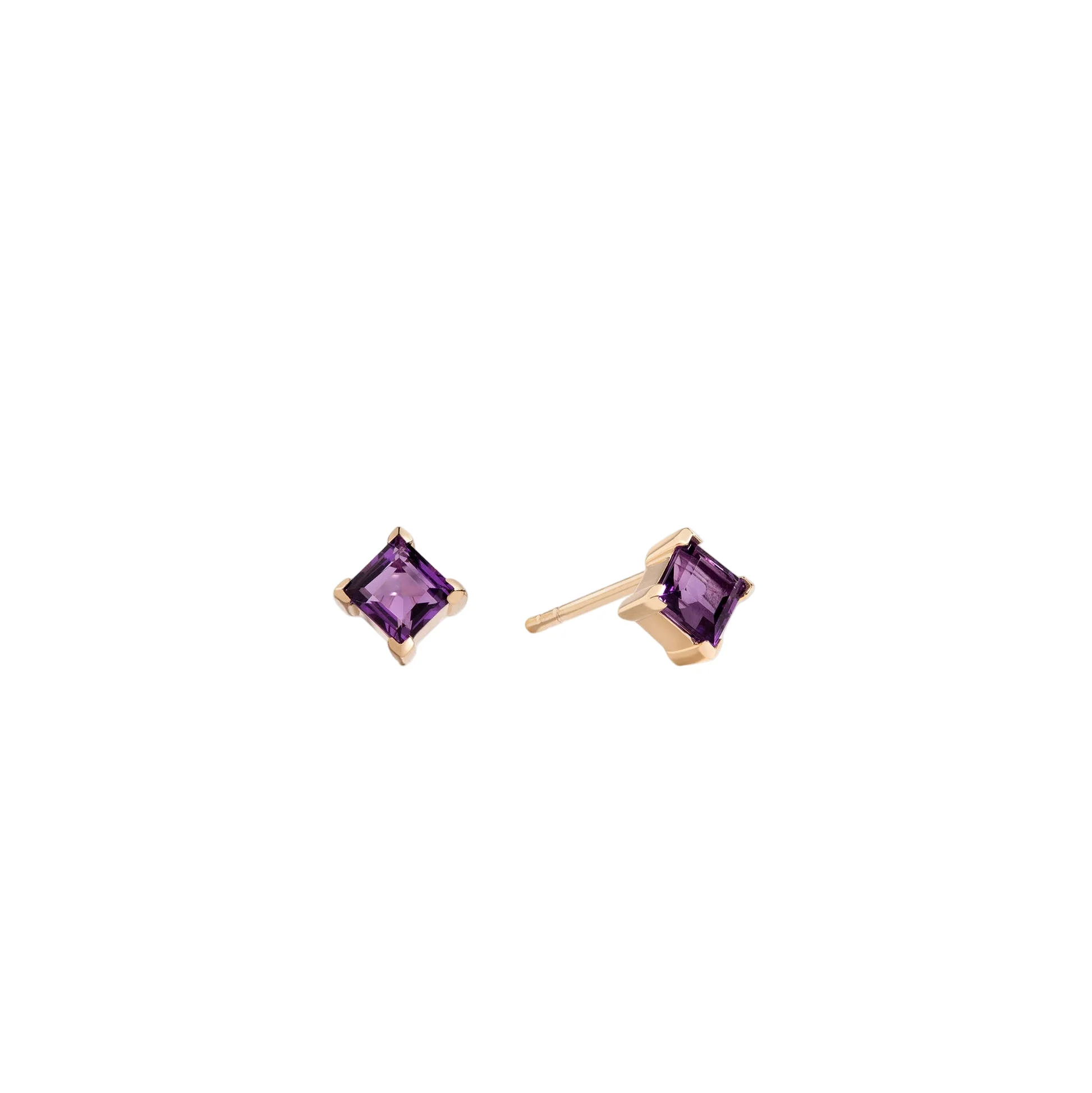 Make Believe Square Amethyst Earrings