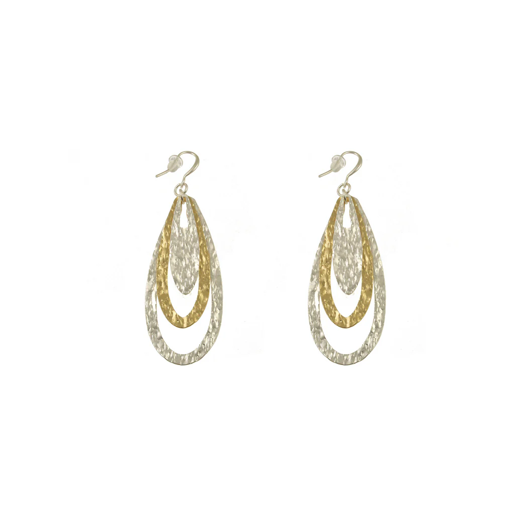 Large Teardrop Brass Earrings