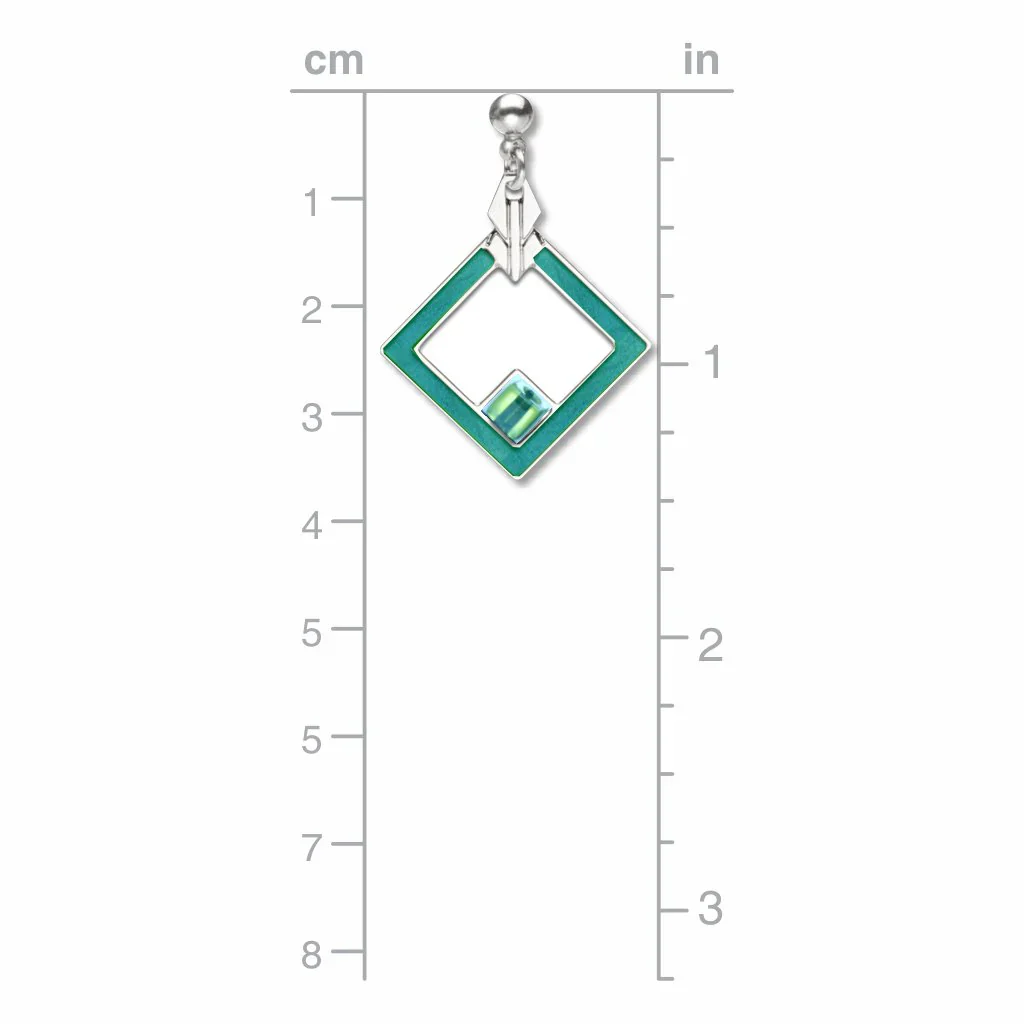 May House Design Teal Earrings - Image 2