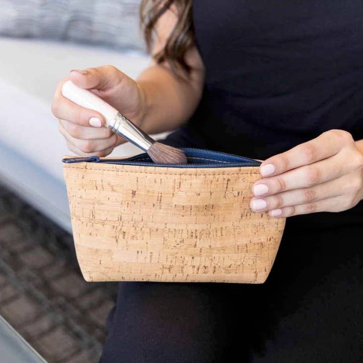Medium Cork Zipper Pouch | with Black Zipper - Image 2