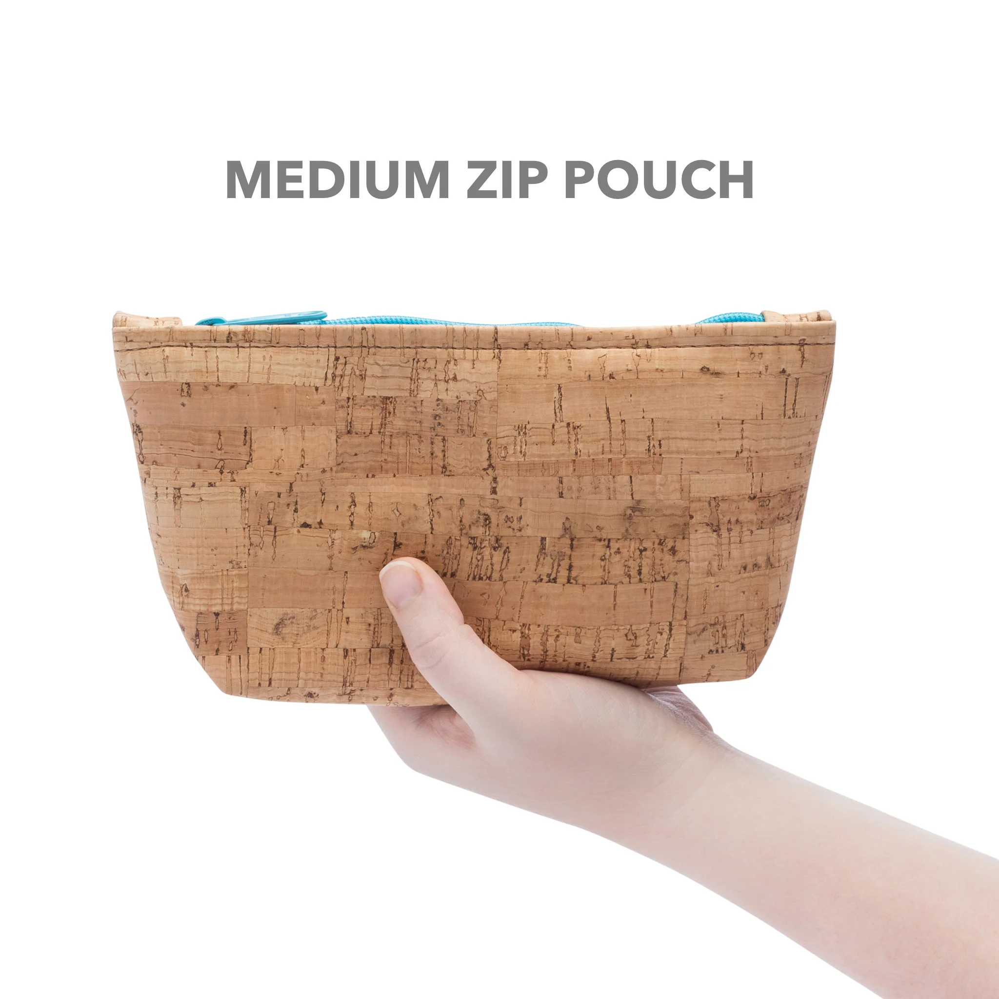 Medium Cork Zipper Pouch | with Black Zipper - Image 3