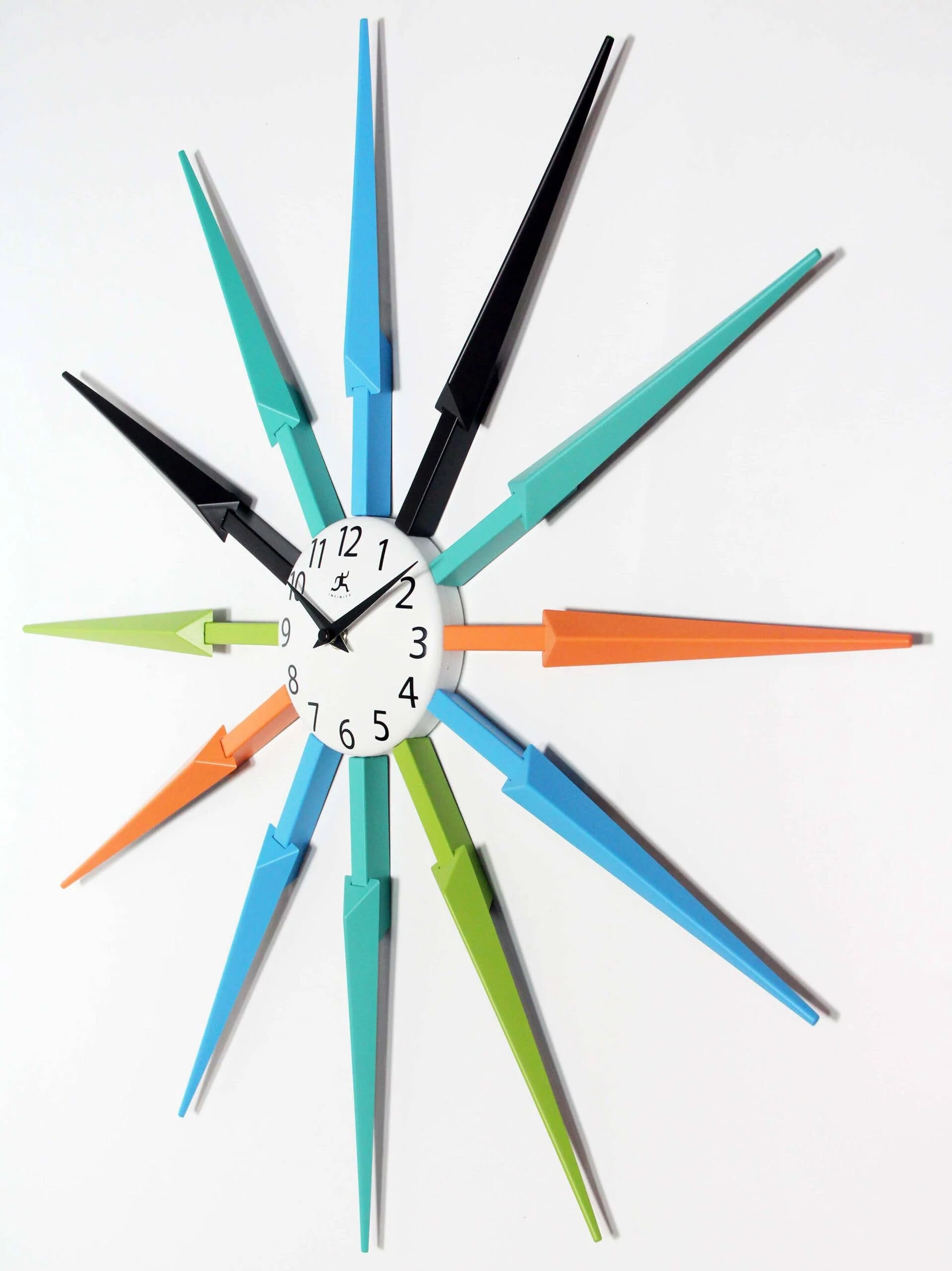Midcentury/Modern Starburst Multi-Color Wall Clock 24.5 Inch - Image 3