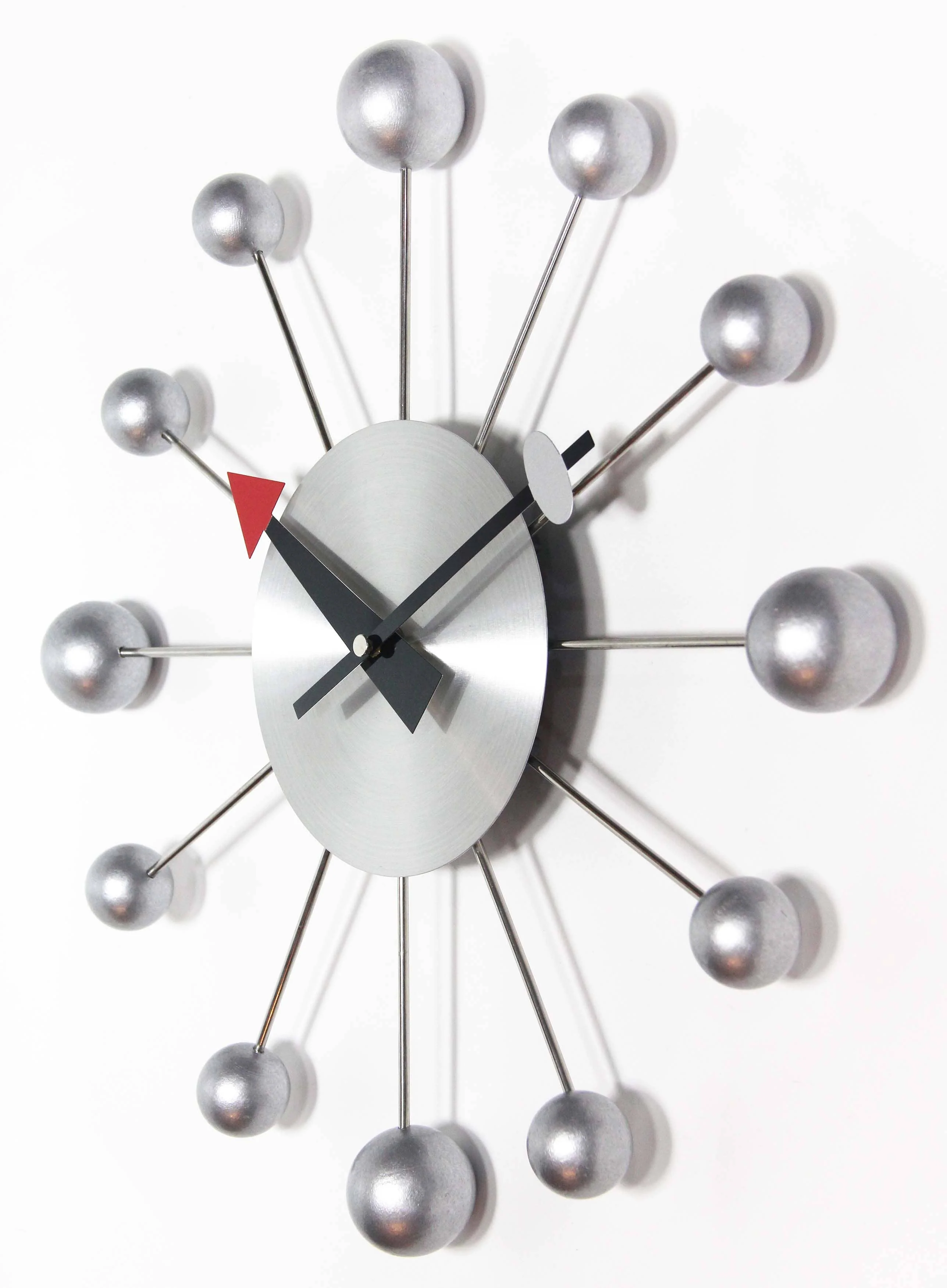 Midcentury/Modern Starburst Silver Wall Clock 15 Inch - Image 2