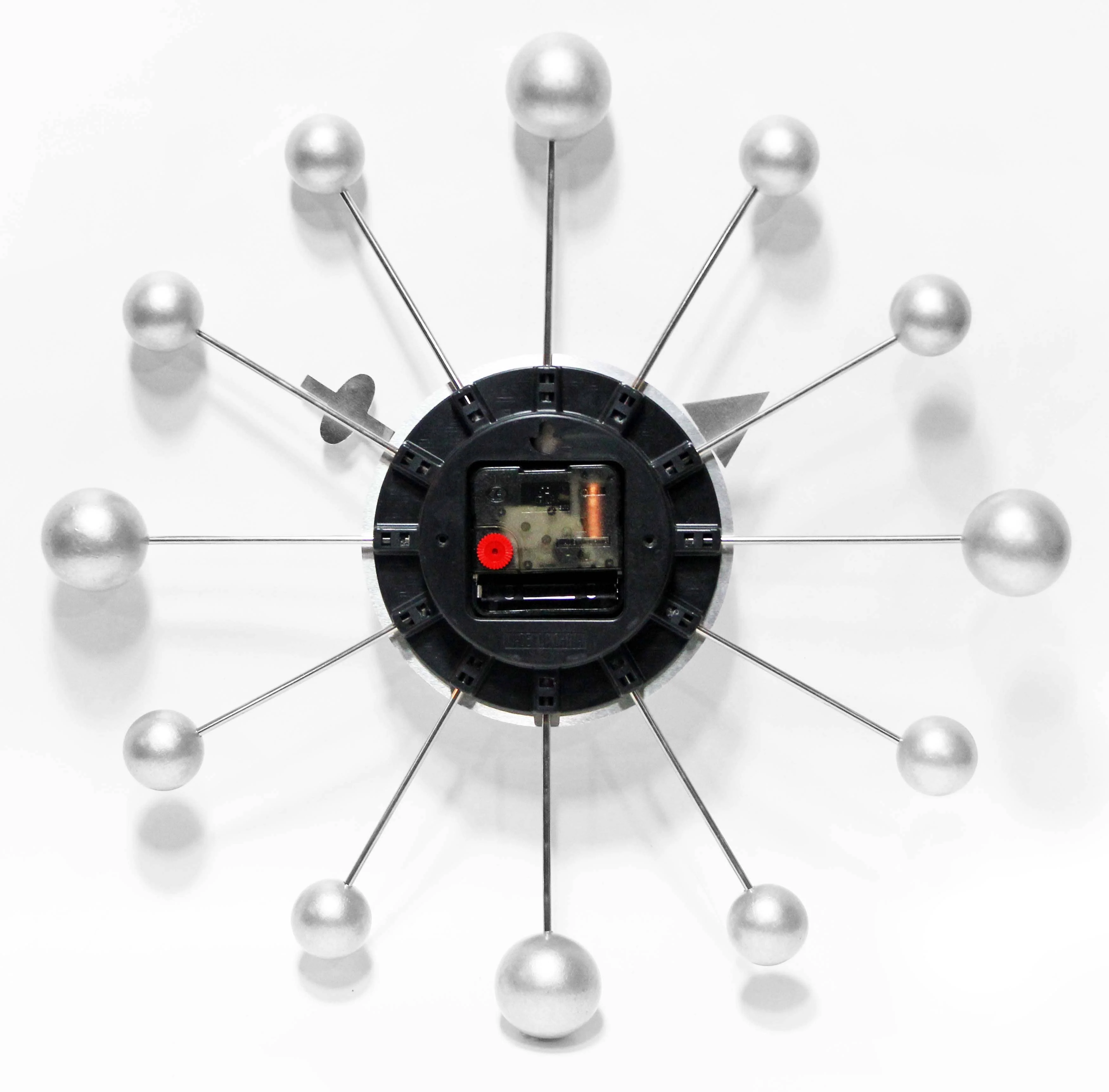 Midcentury/Modern Starburst Silver Wall Clock 15 Inch - Image 3