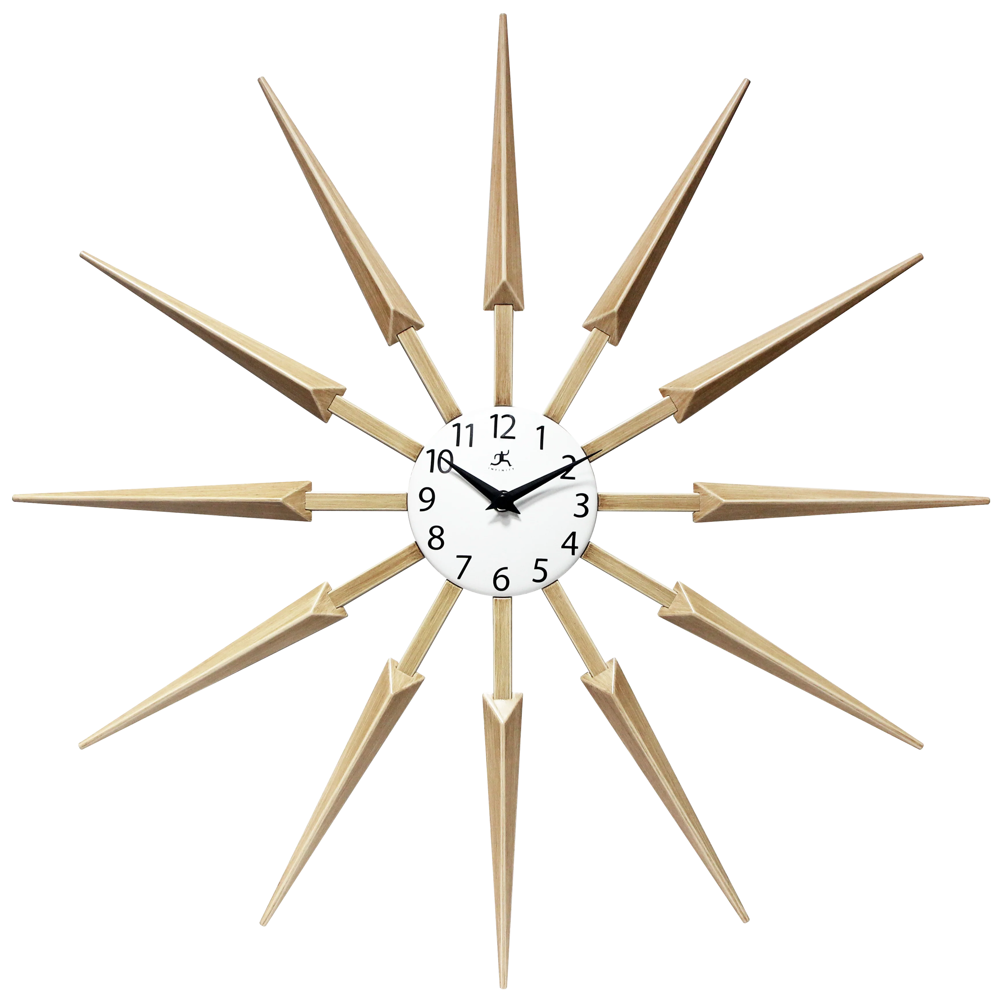 Midcentury/Modern Starburst Tan Wall Clock 24.5 Inch