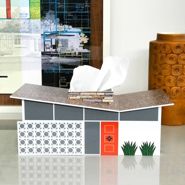 Midcentury Tissue Box Cover - Butterfly House - Image 2