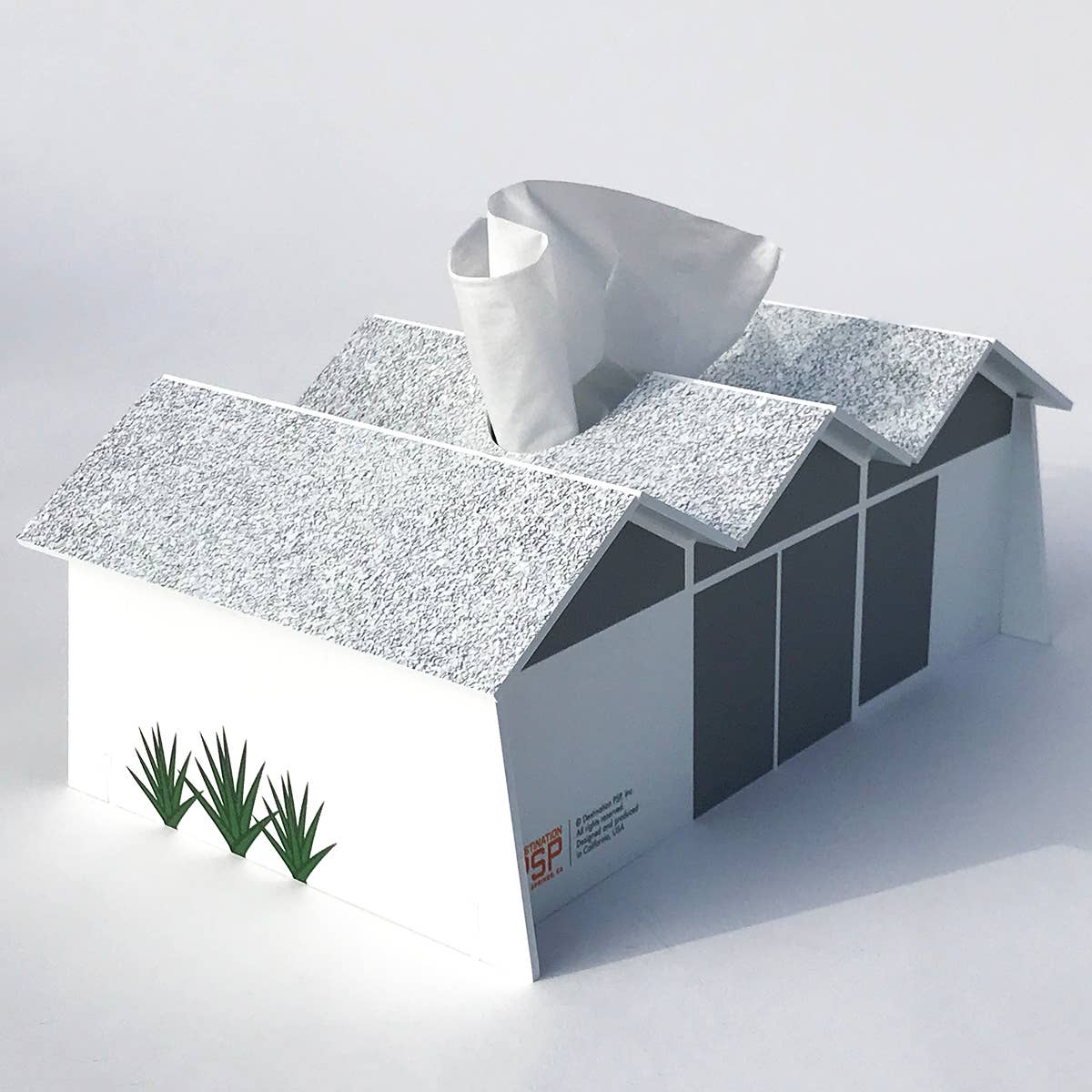 Midcentury Tissue Box Cover - Folded Plate Roof - Image 6