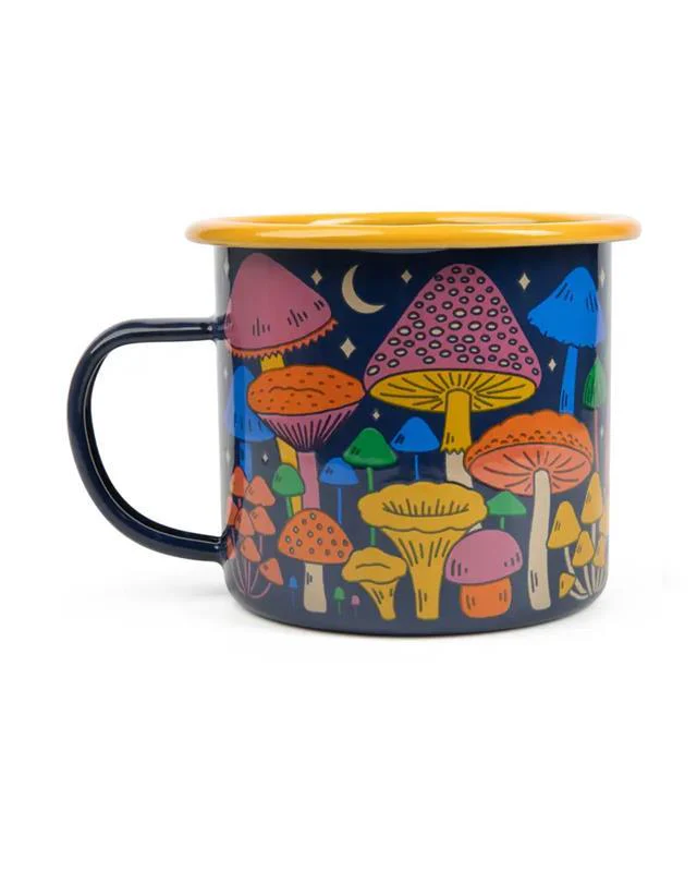 Midnight Mushroom Enamel Coffee Mug