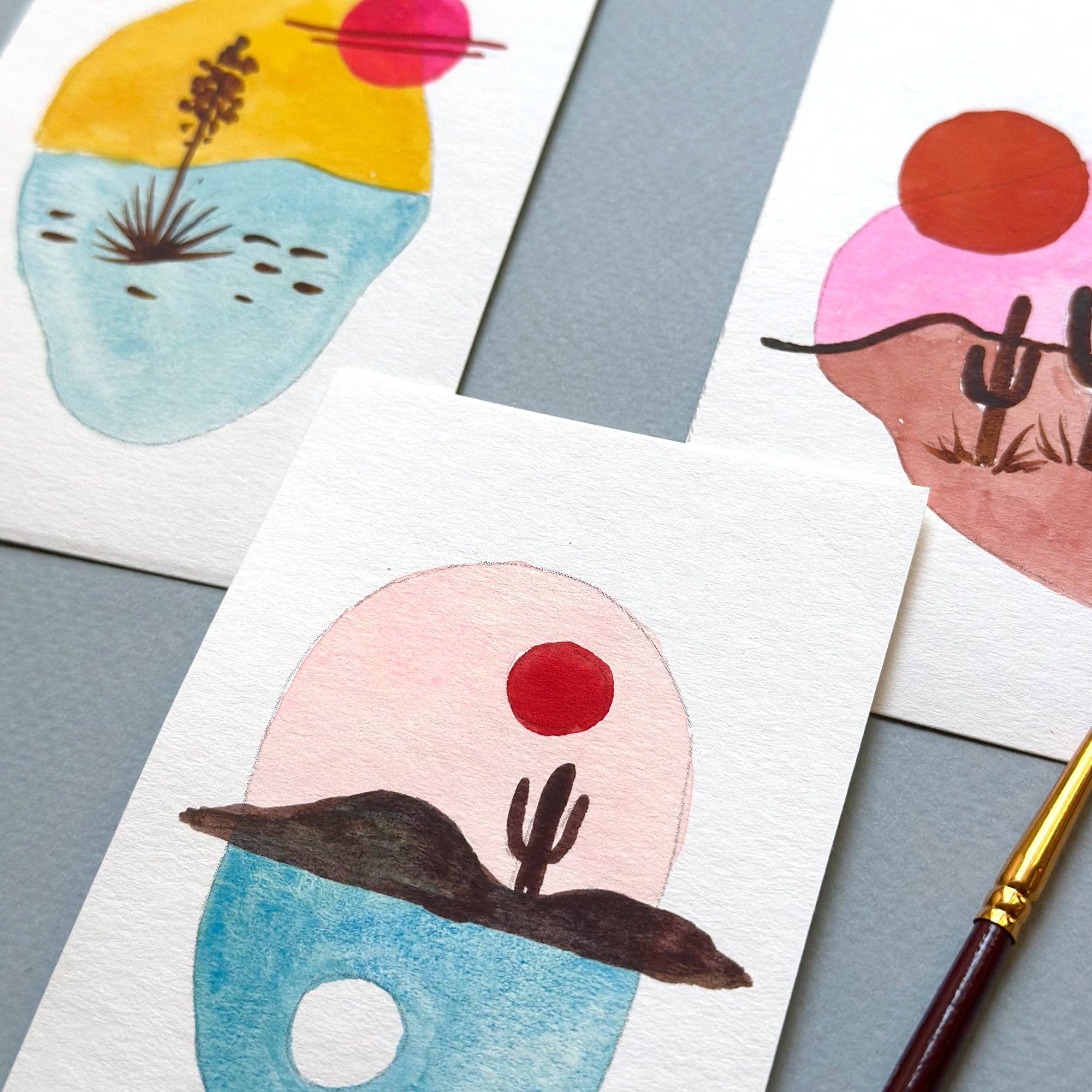 Mini Watercolor Painting Kit: Desert Landscapes - Image 5