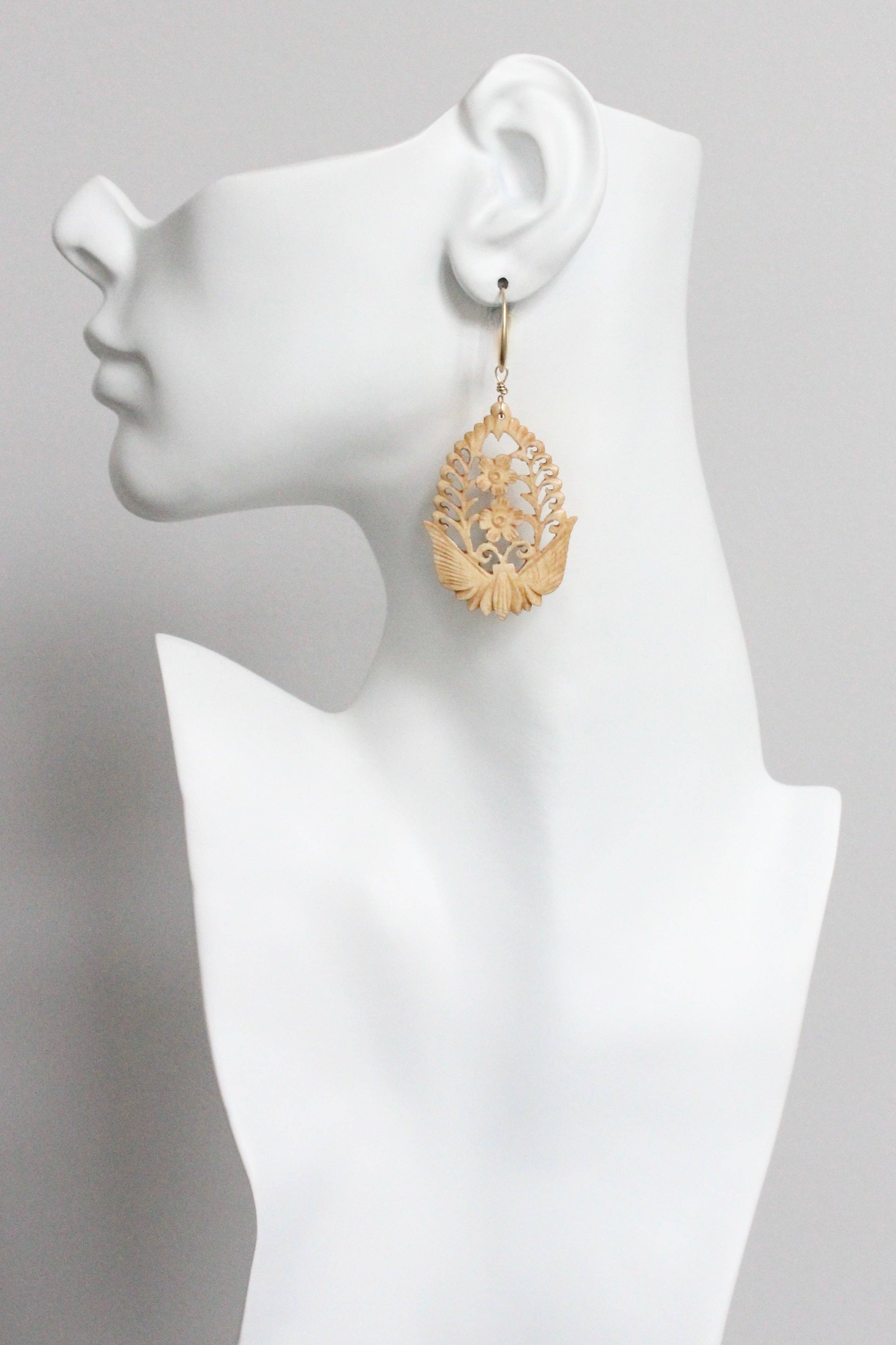 Hand Carved Earrings - Image 2