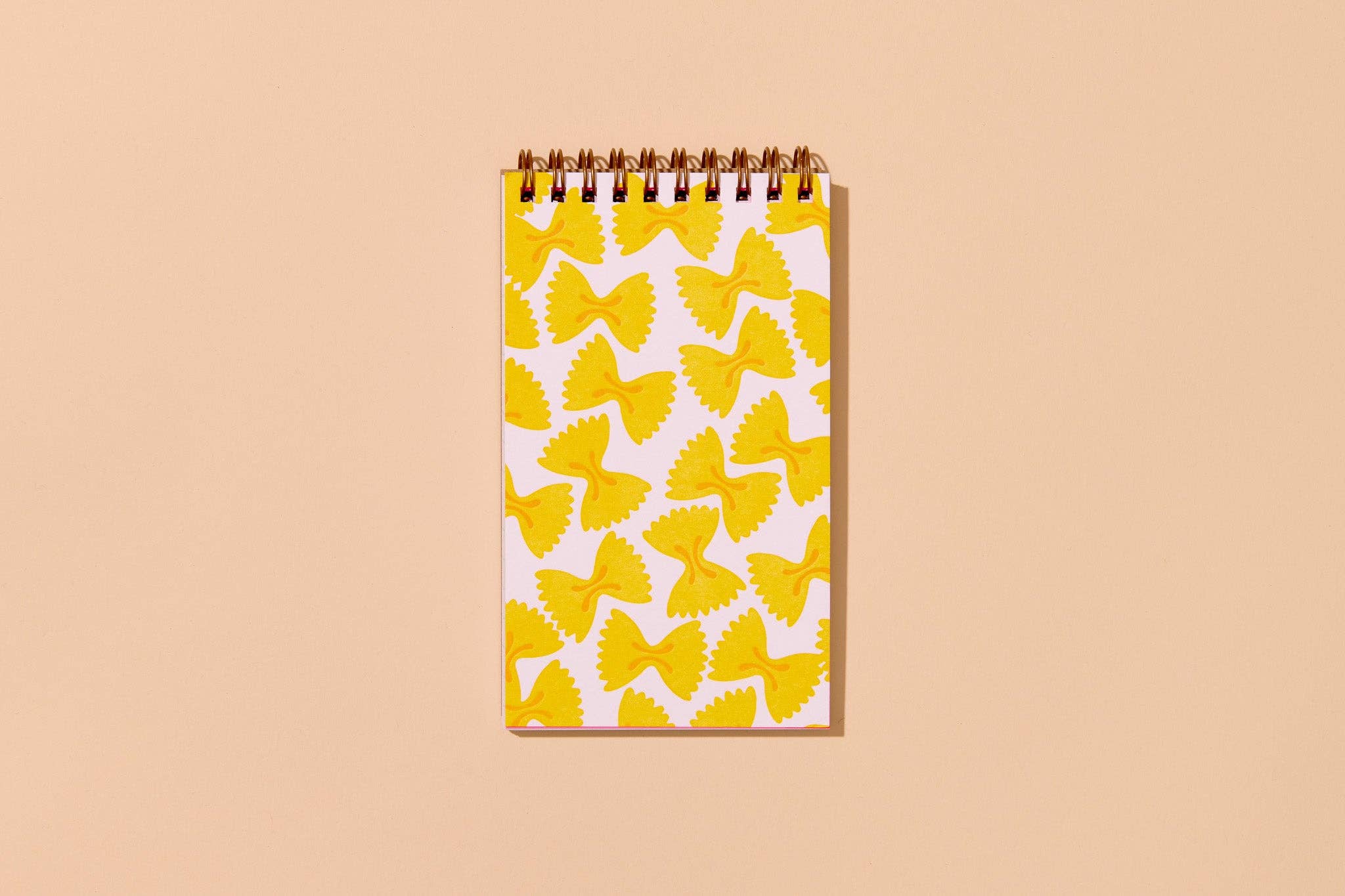 Modern Pasta Small Letterpress Spiral Notebook — Farfalle - Image 2