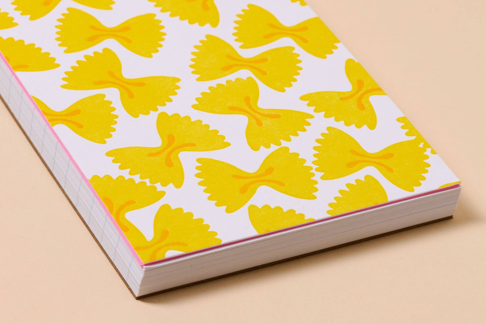 Modern Pasta Small Letterpress Spiral Notebook — Farfalle - Image 3