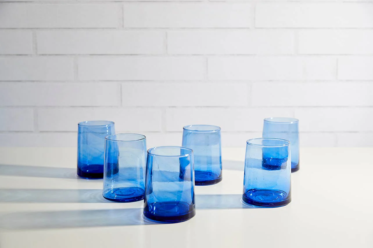 Moroccan Cone Glassware Small - Blue - Image 4