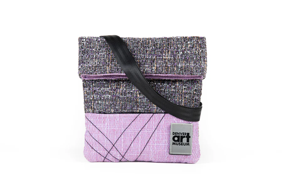 Multi Purpose 11" Crossbody Bag Static Purple with Denver Art Museum Velcro Patch
