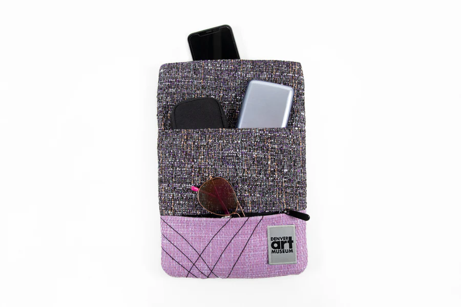 Multi Purpose 11" Crossbody Bag Static Purple with Denver Art Museum Velcro Patch - Image 2