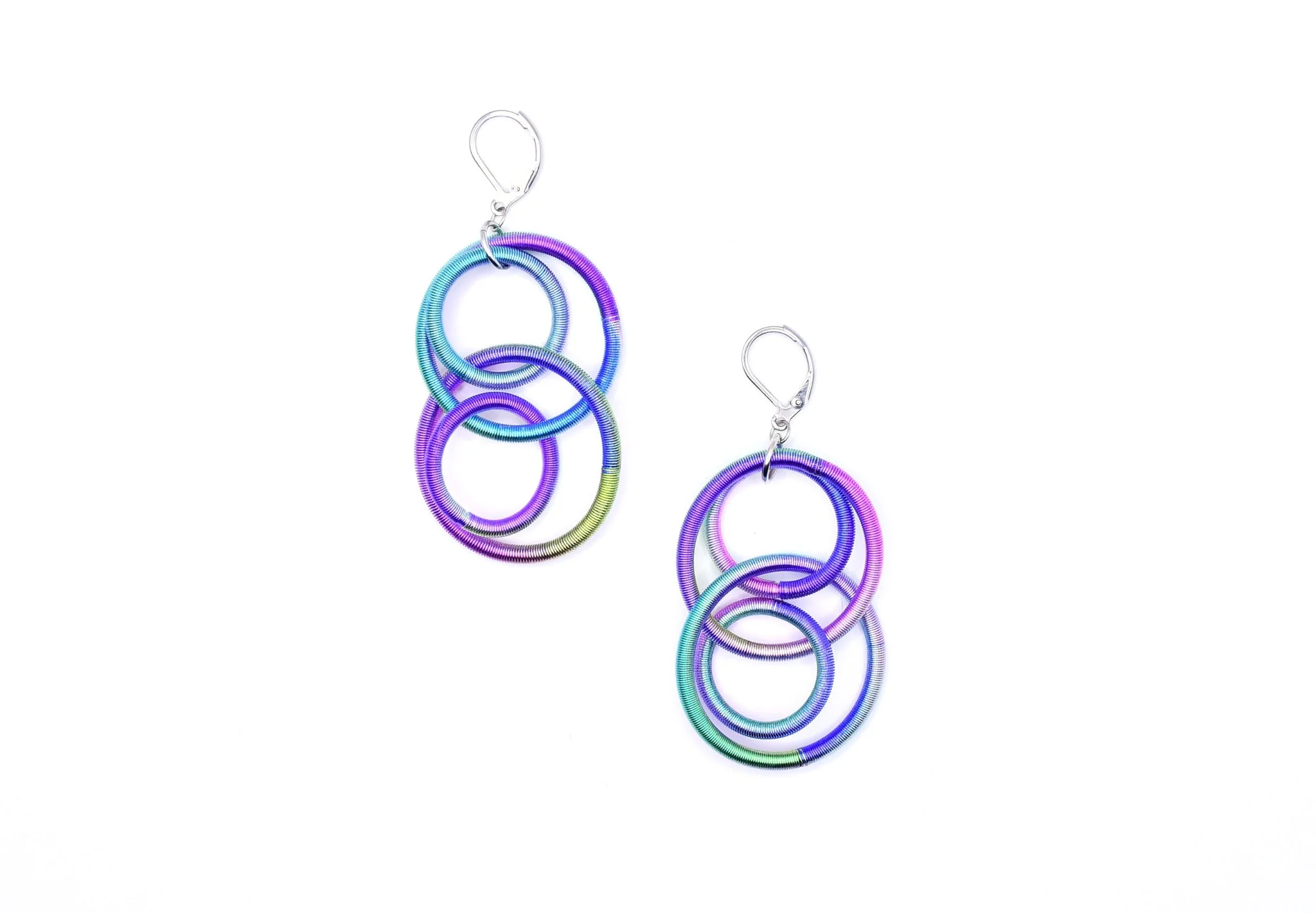 Multi Rainbow Large Loops Earrings