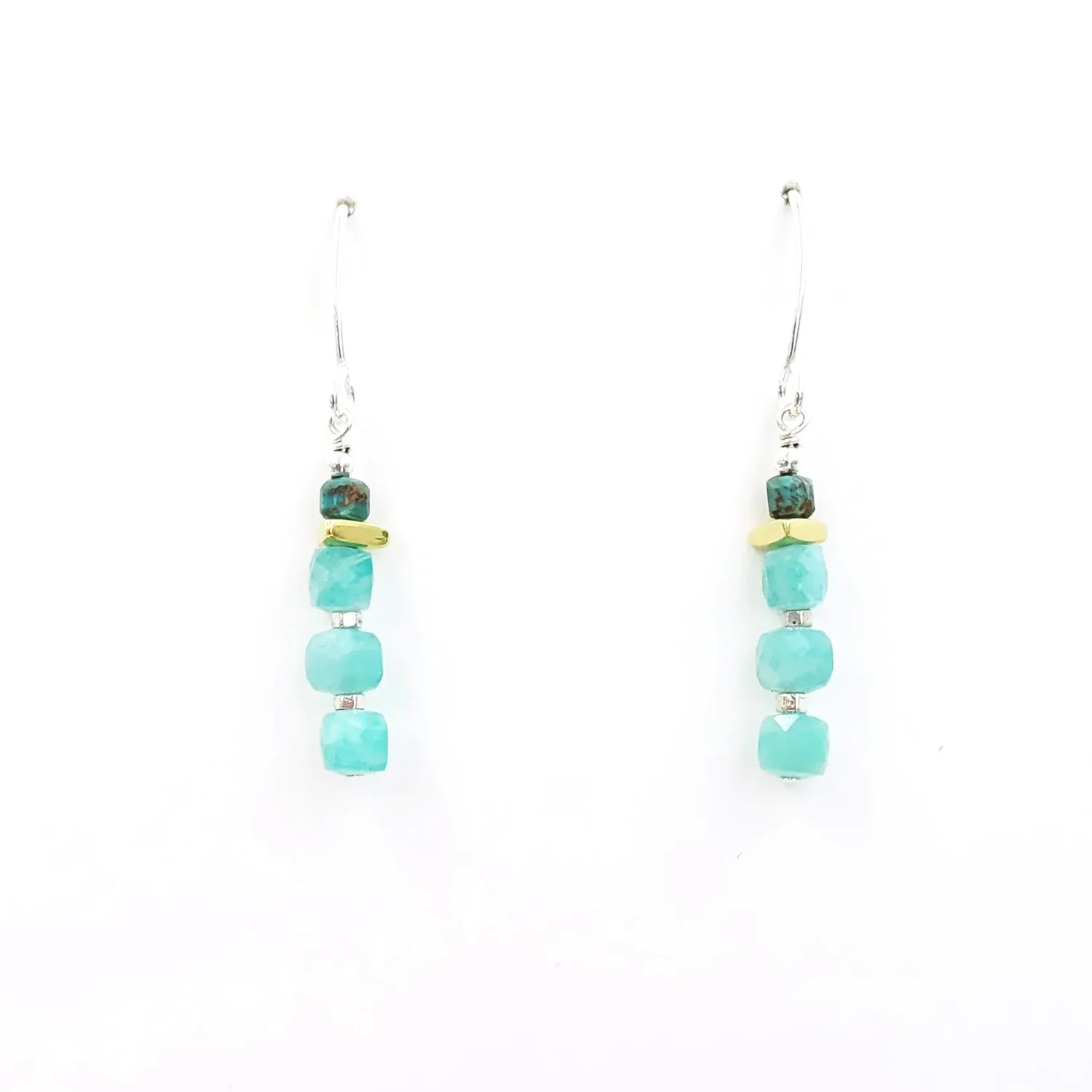 Ombre Hubei Turquoise & Peruvian Amazonite Earrings