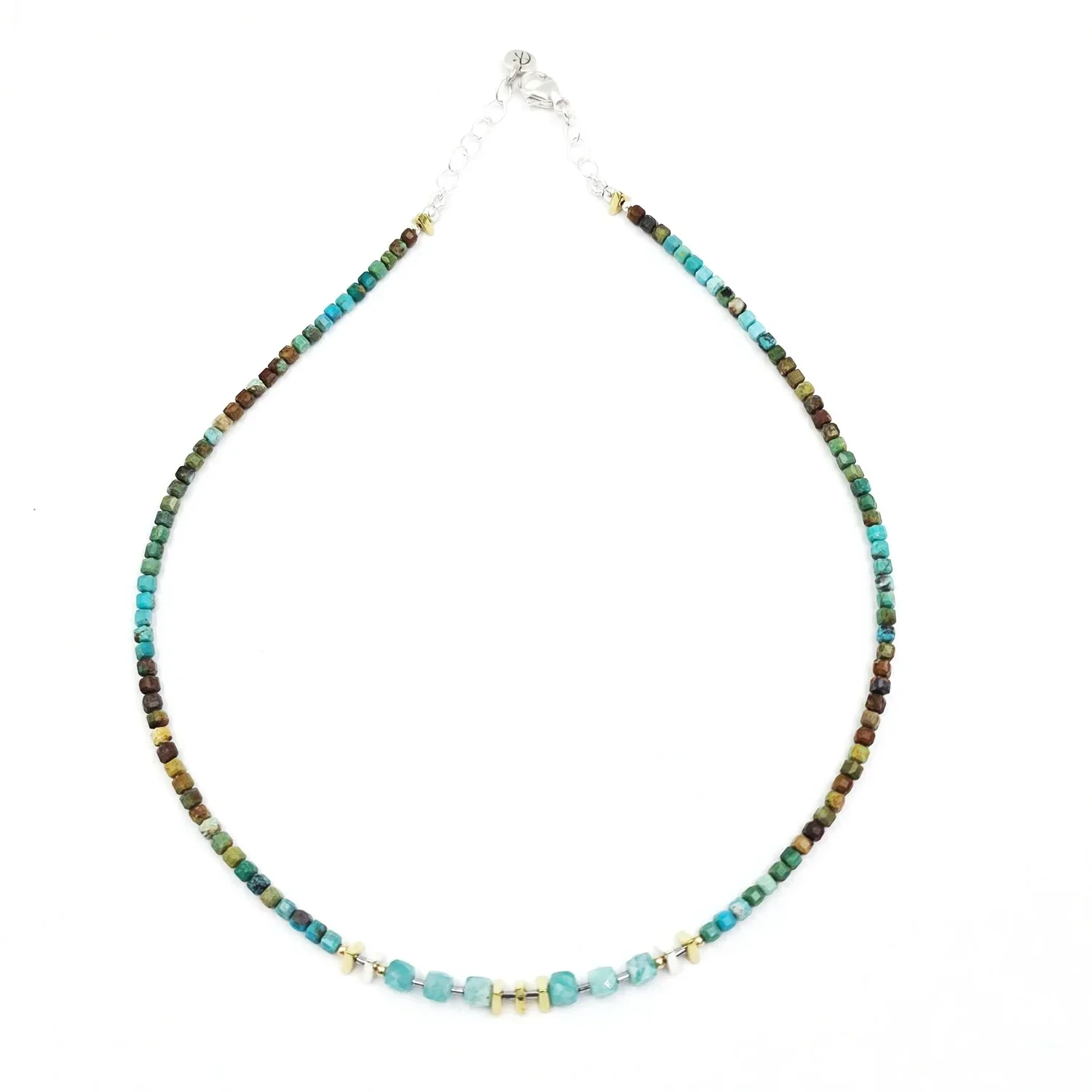 Ombre Hubei Turquoise & Peruvian Amazonite Necklace