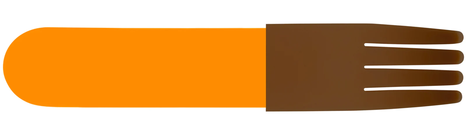 Orange Acrylic Fork, Brown Silicone Sleeve