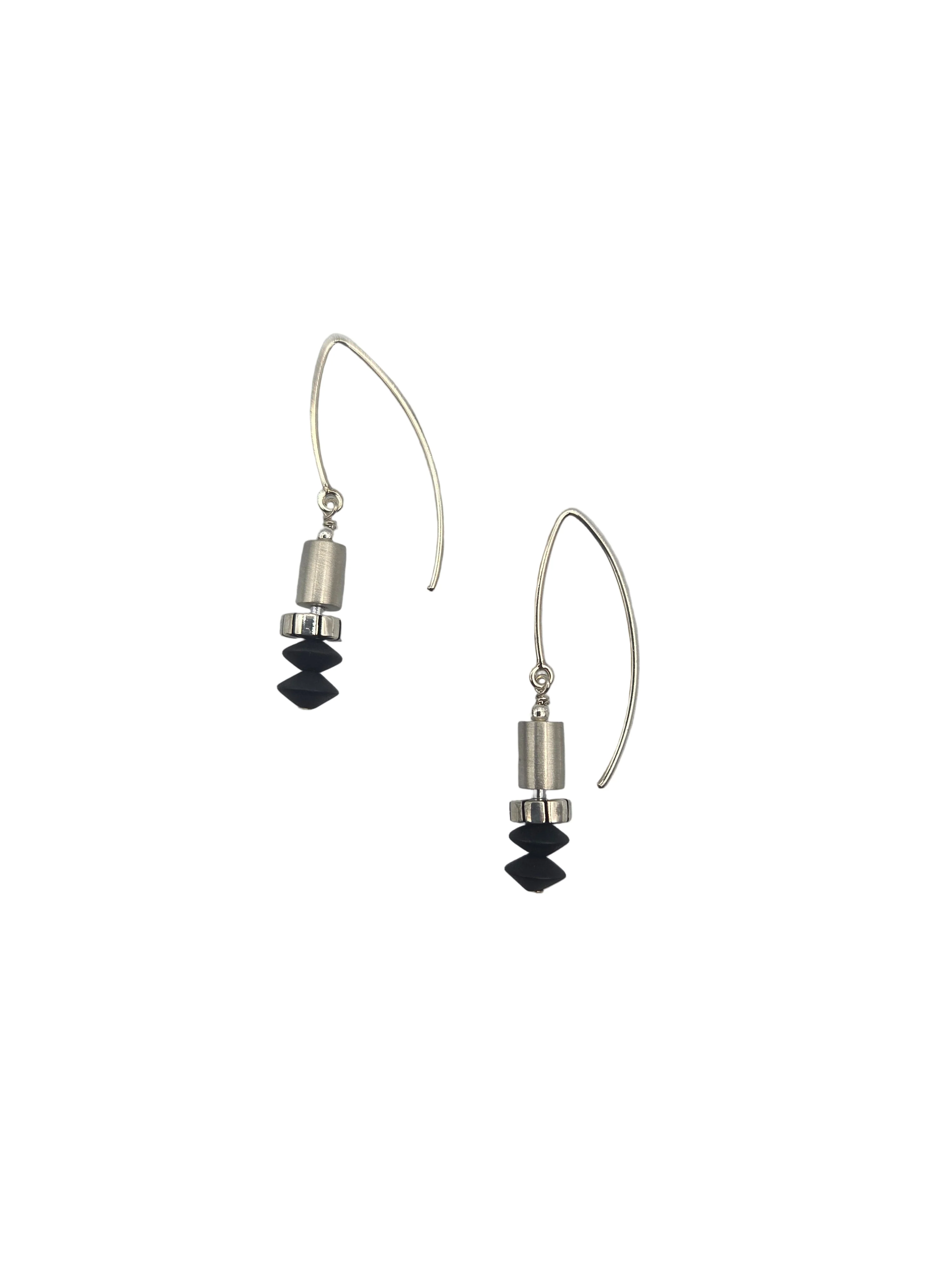 Matte Black Onyx Earring