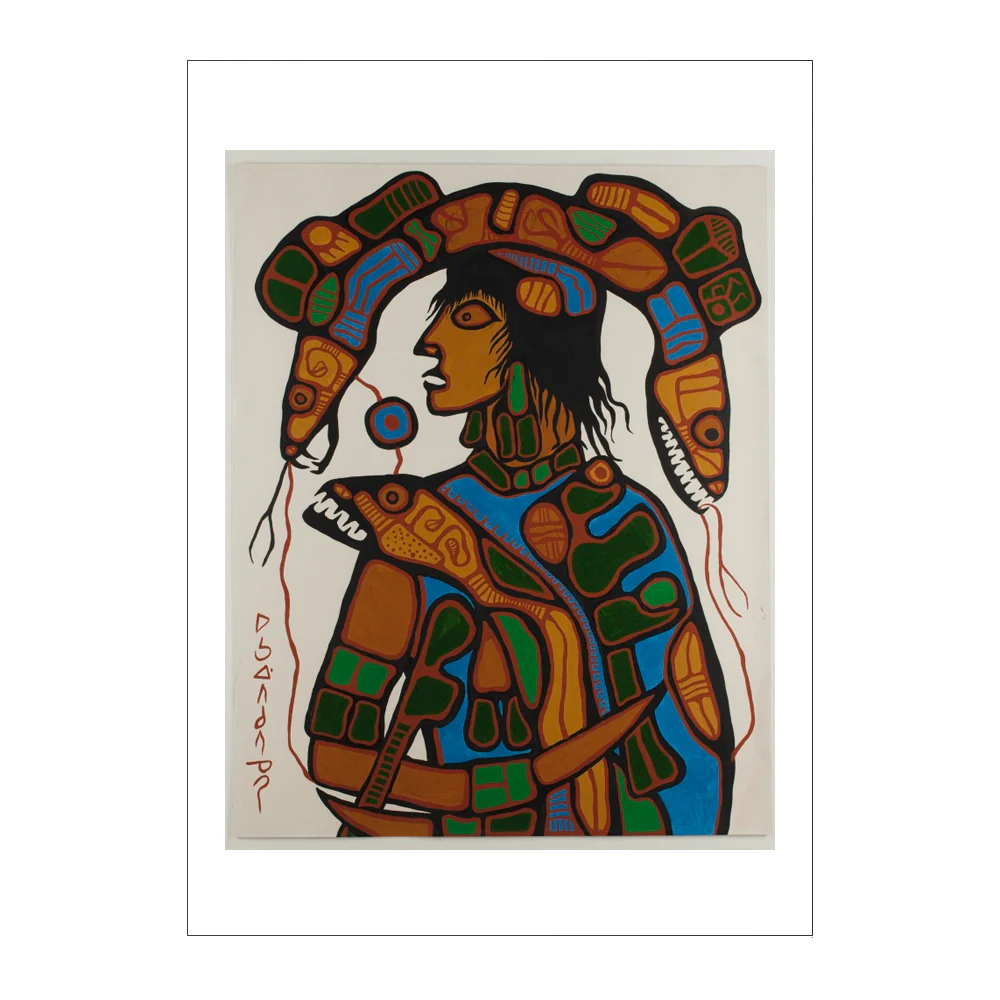Norval Morrisseau (Anishinaabe): Untitled (Snakes) Postcard