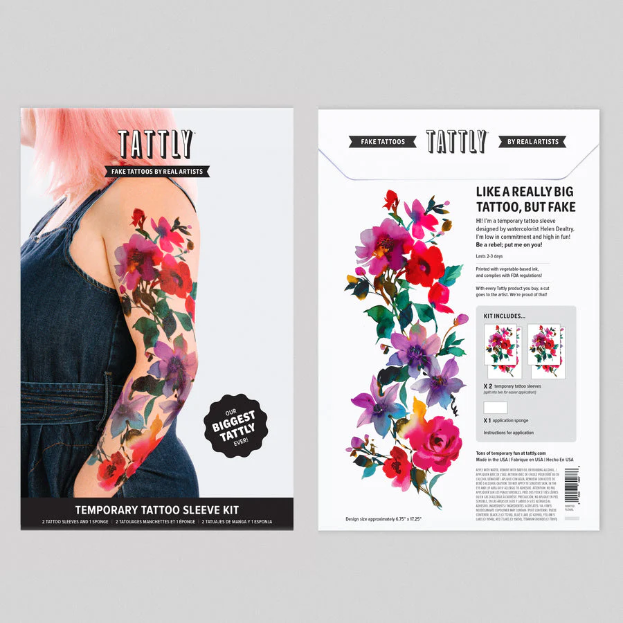 Painted Floral Tattoo Sleeve Kit - Image 2