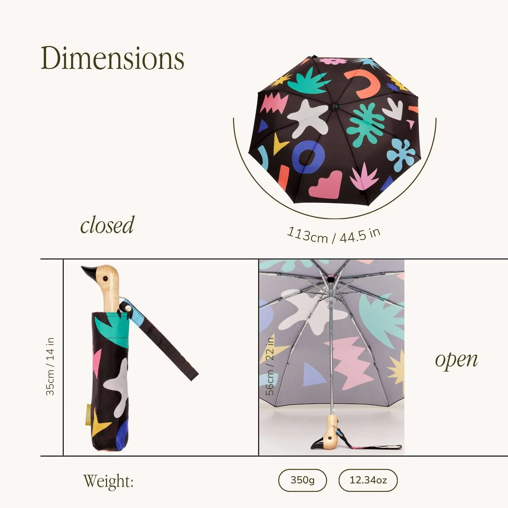 Palma Print Eco-friendly Duckhead Umbrella - Image 7