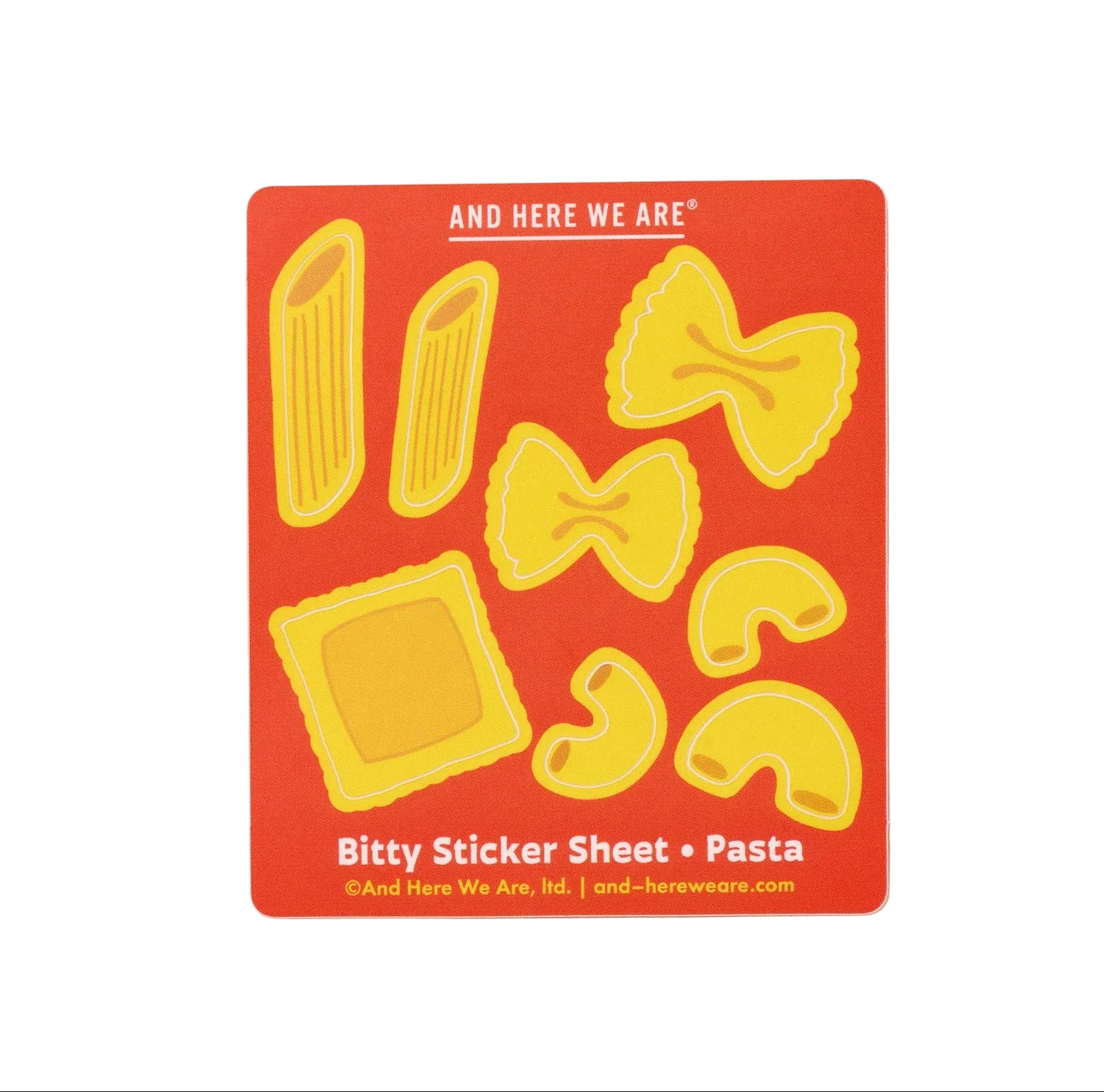Pasta Bitty Vinyl Sticker Sheet