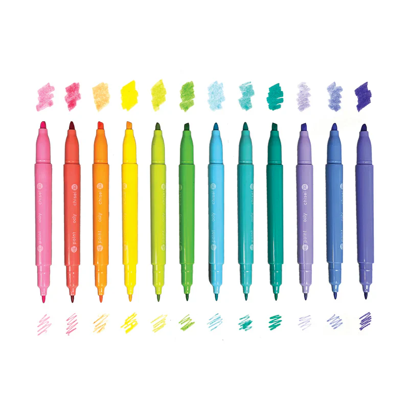 Pastel Hues Dual tip Markers Set of 12 - Image 2