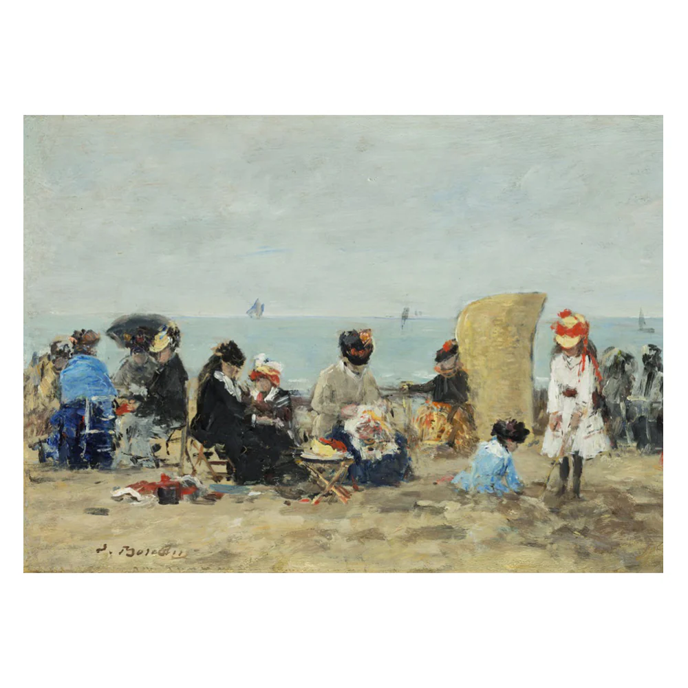 Eugène Louis Boudin: Scene At The Beach In Trouville Postcard