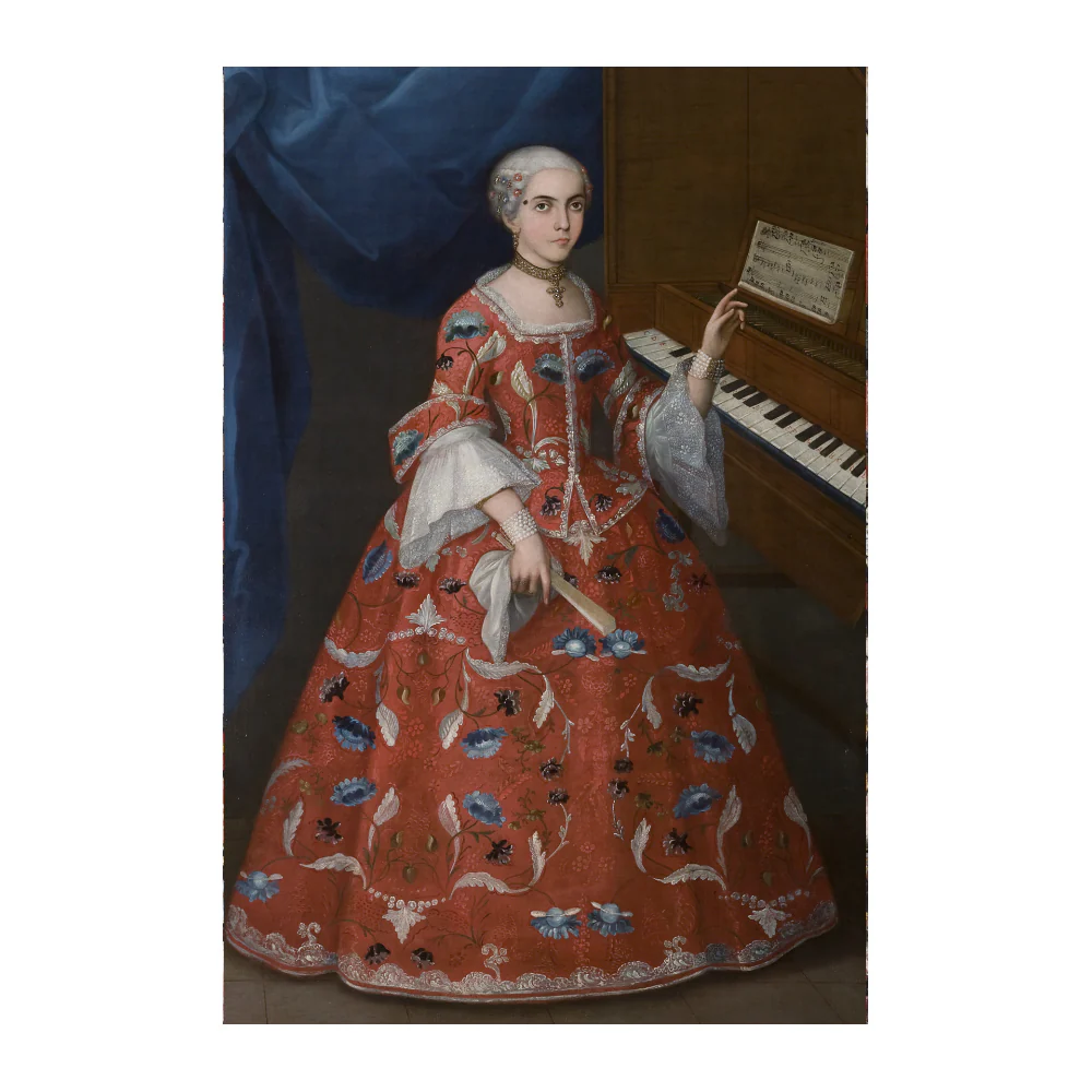 Young Woman with a Harpsichord Postcard