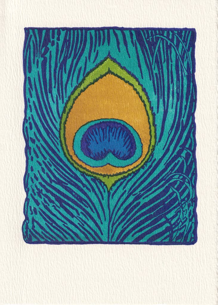 Peacock Feather Individual Card