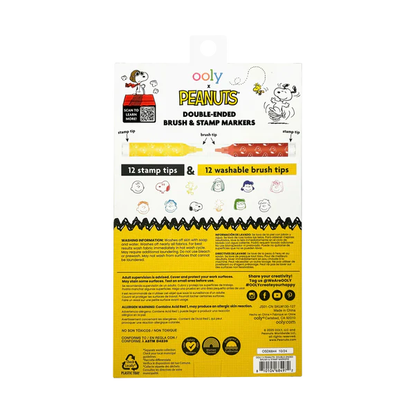 Peanuts Double-Ended Brush & Stamp Markers-Set of 6 - Image 3