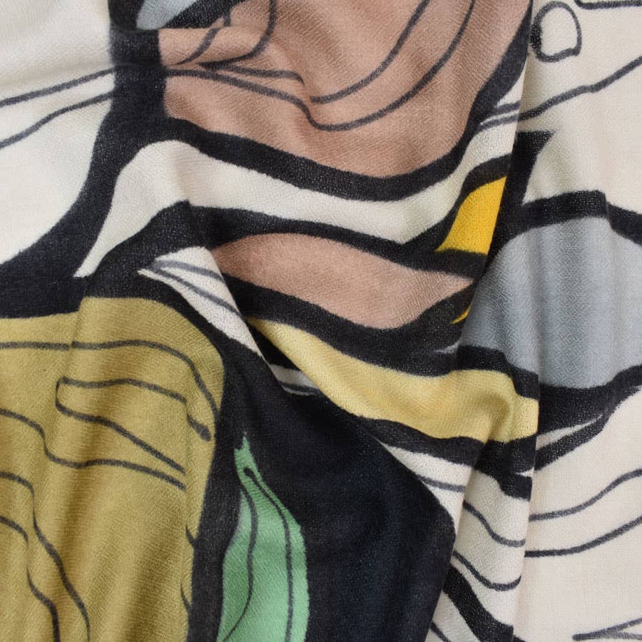 Pearce Hand Painted Leaf Scarf - Image 5