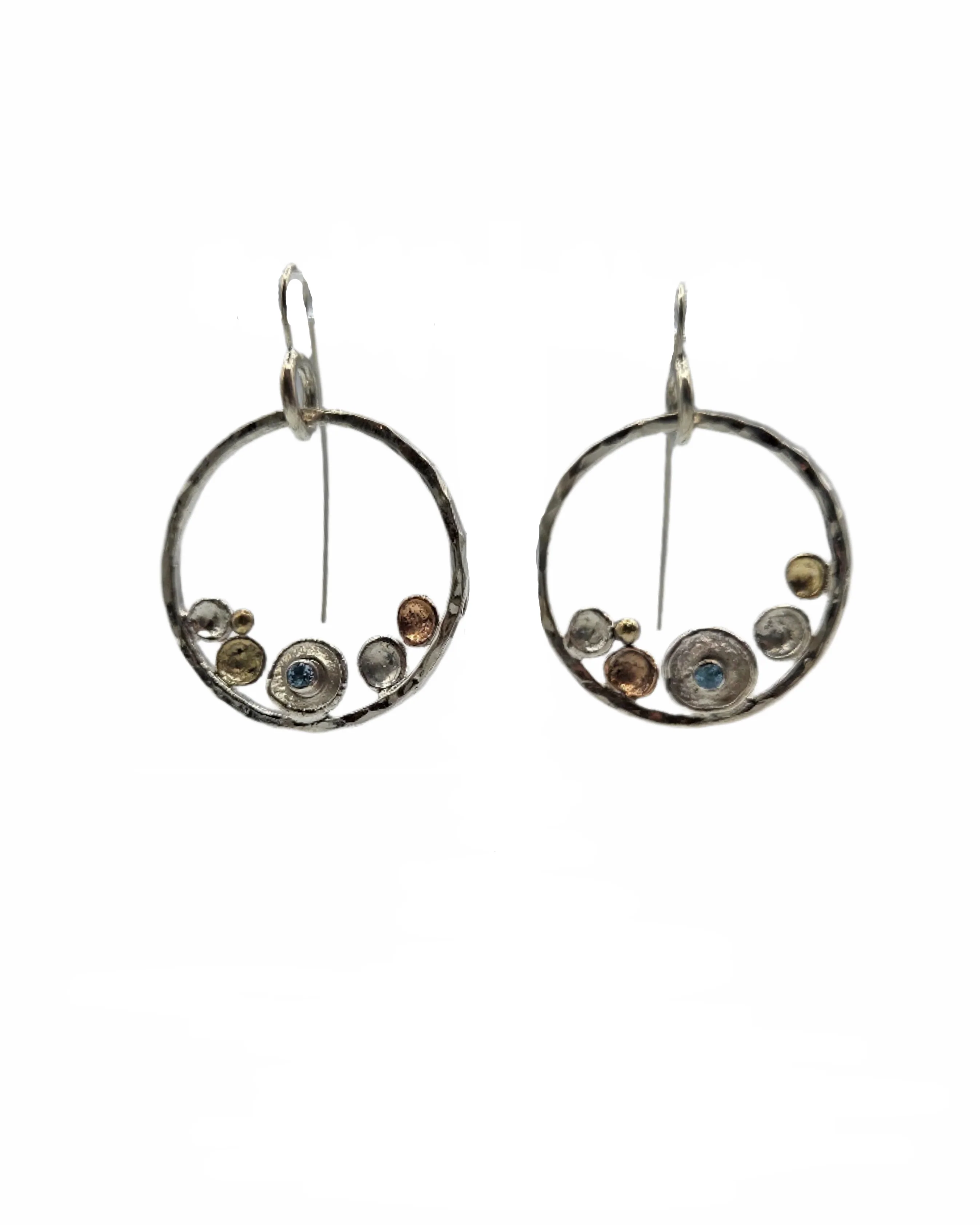 Pebbles On The Beach With Blue Topaz Earring