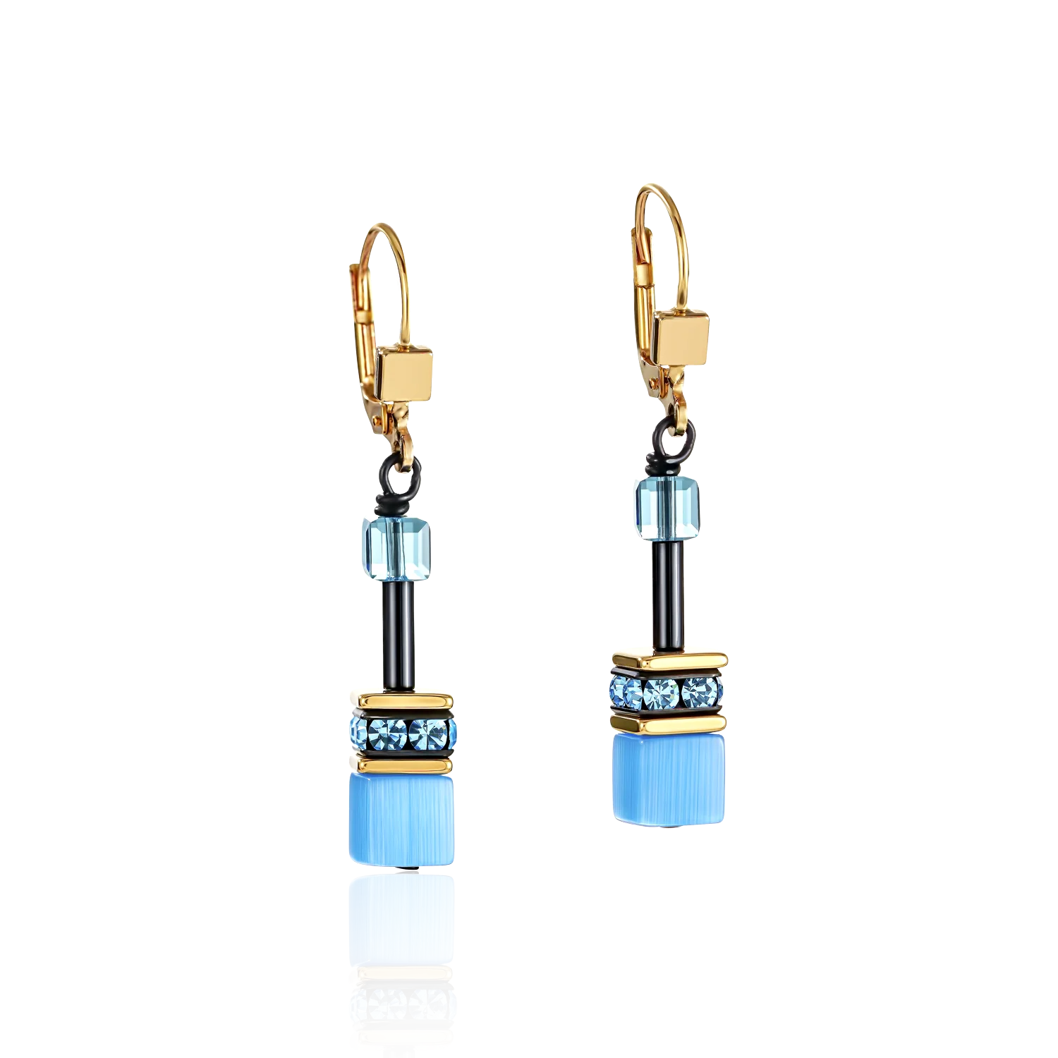 GeoCube Blue Earrings