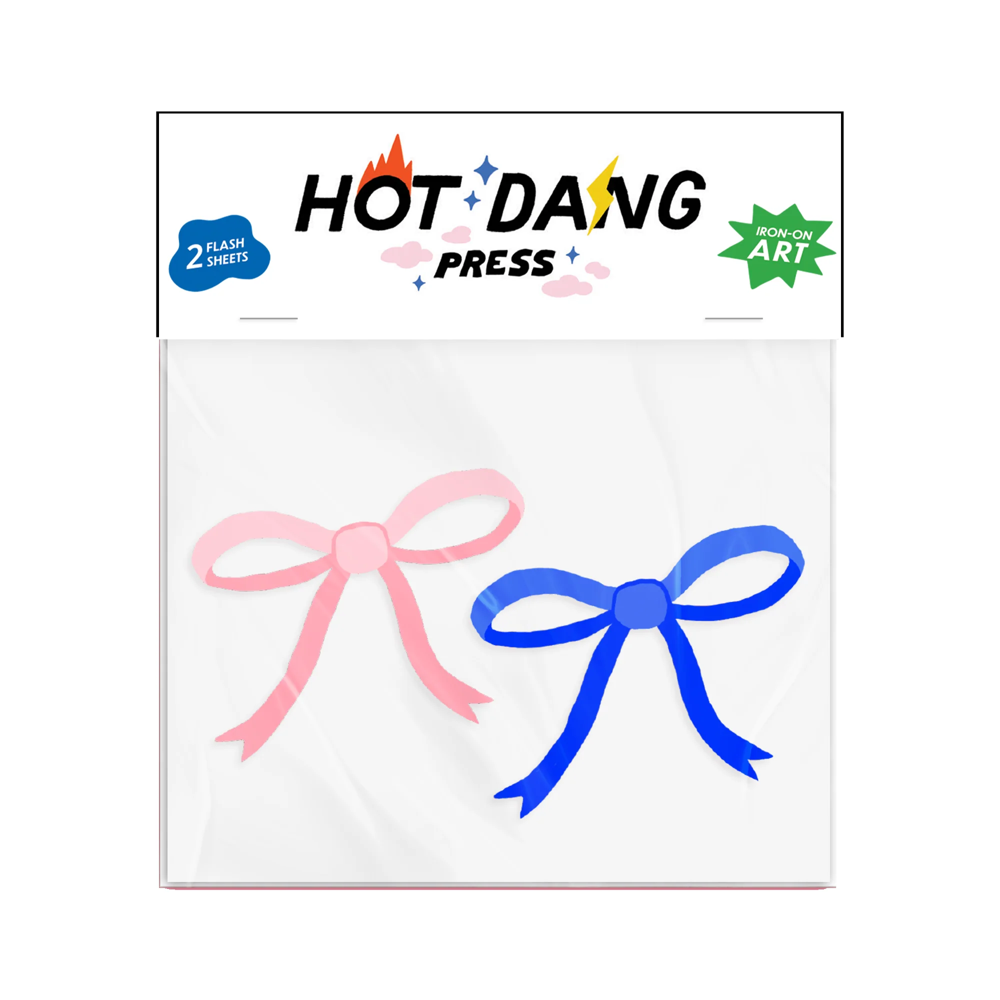 Pink and Blue Bow Buddies Iron On