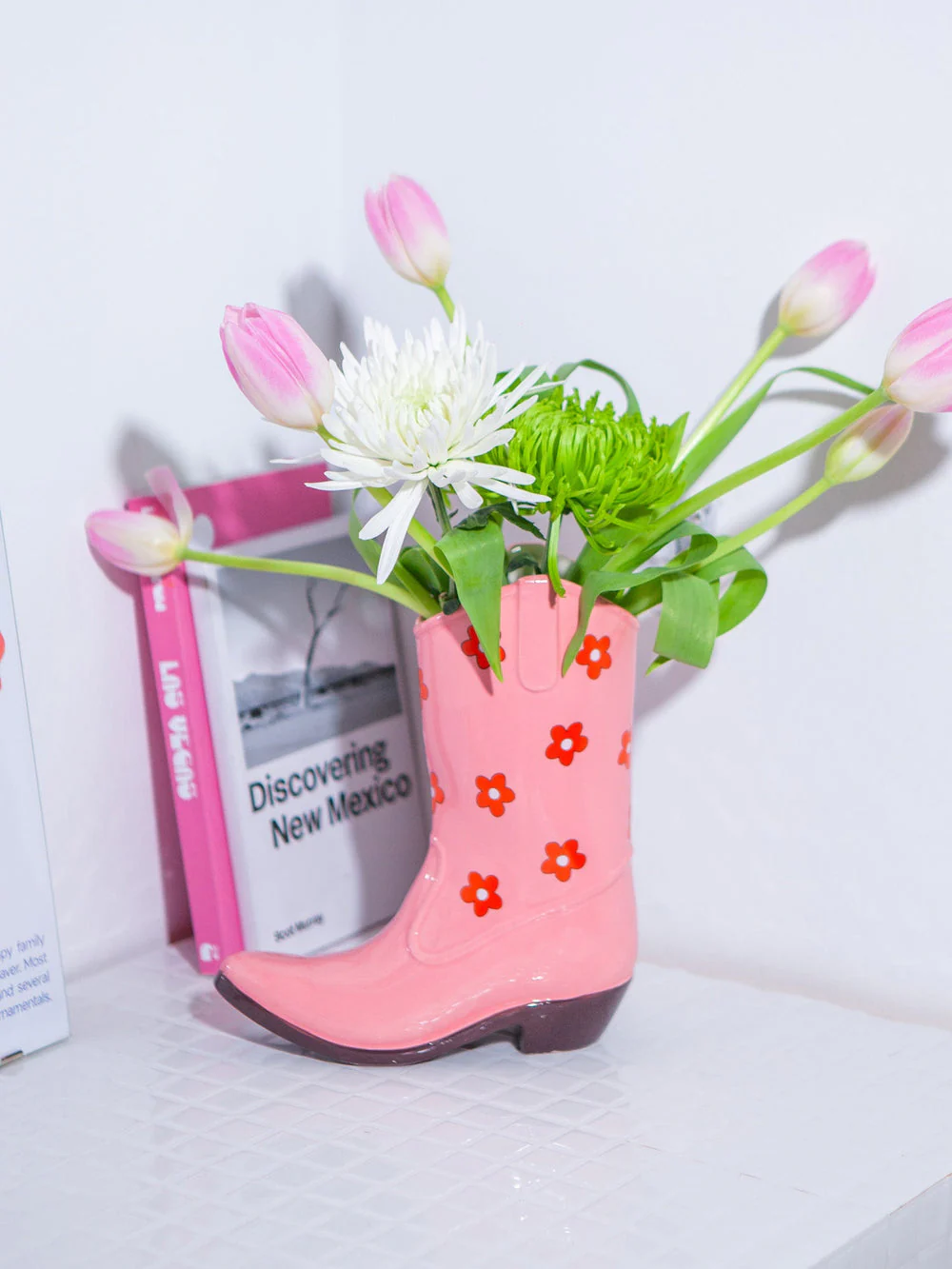 Pink Cowboy Boot Vase - Image 2