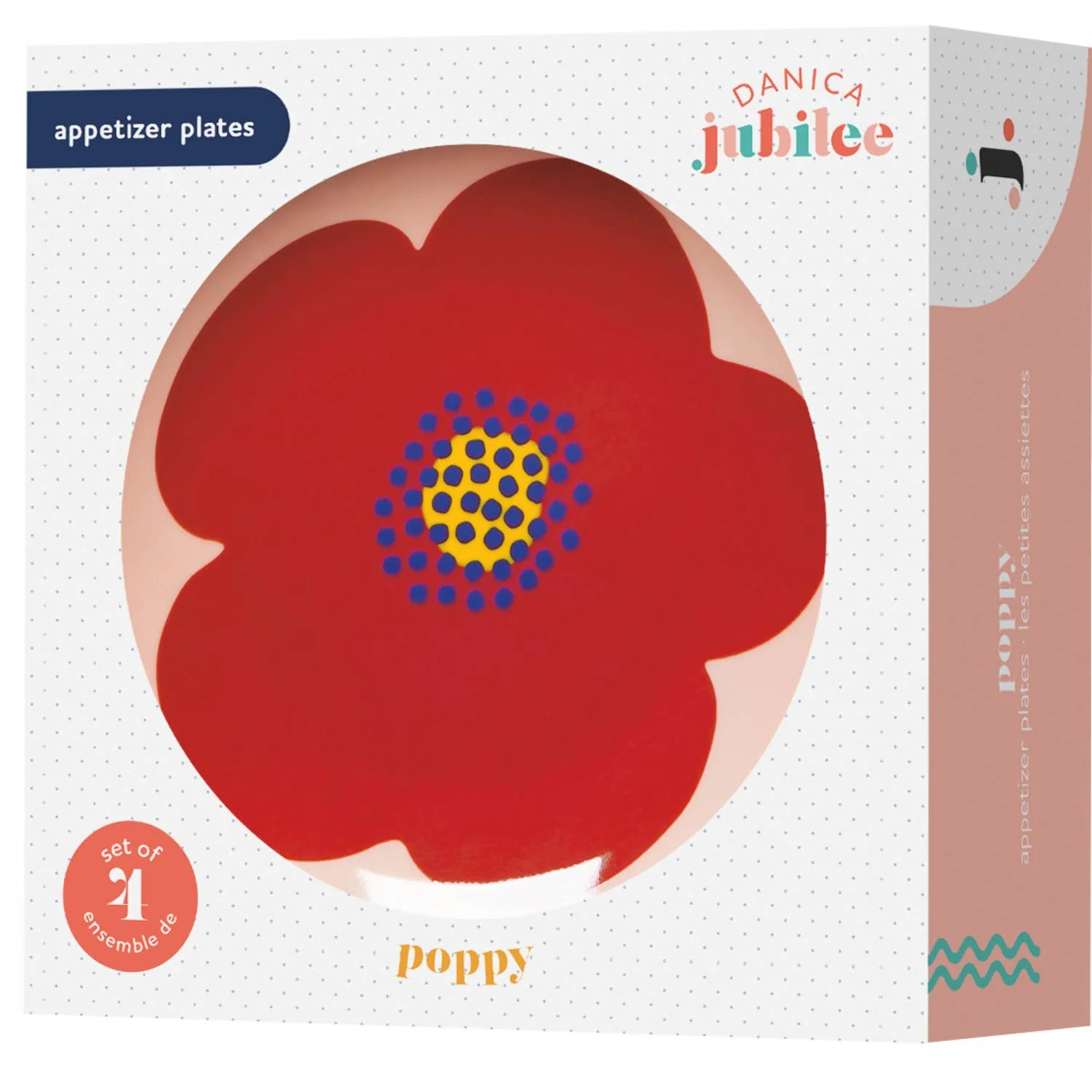 Poppy Appetizer Plates Set of 4 Assorted - Image 3
